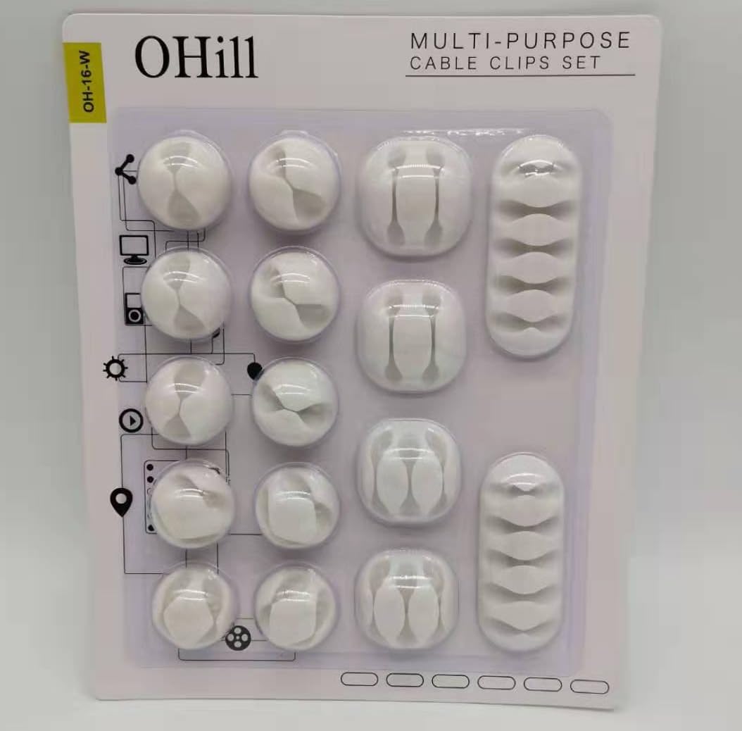 Foto 7 pulgar | Soportes Ohill Blancos 16 Piezas para Cables - Venta Internacional