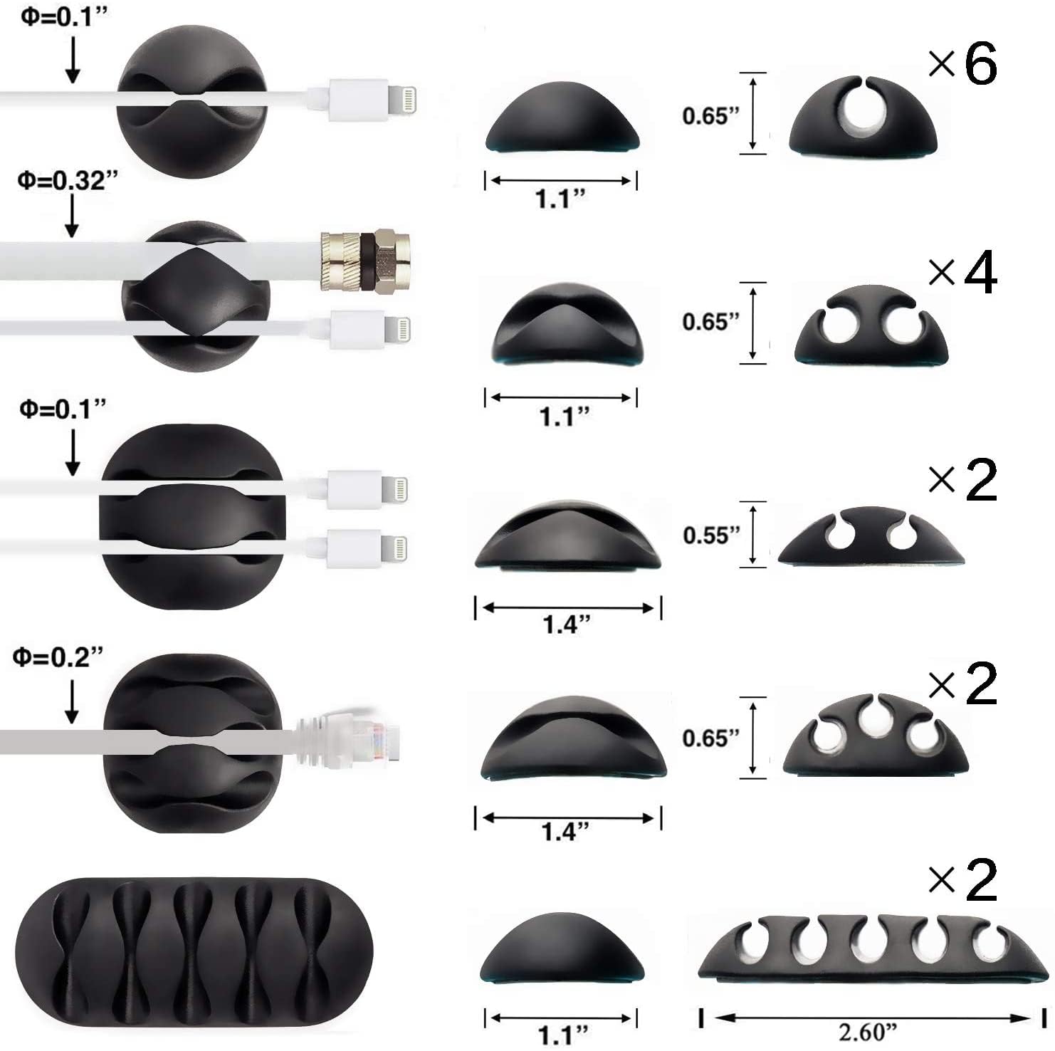 Foto 3 pulgar | Soportes para Cables Autoadhesivos Ohill 16 Piezas  - Venta Internacional