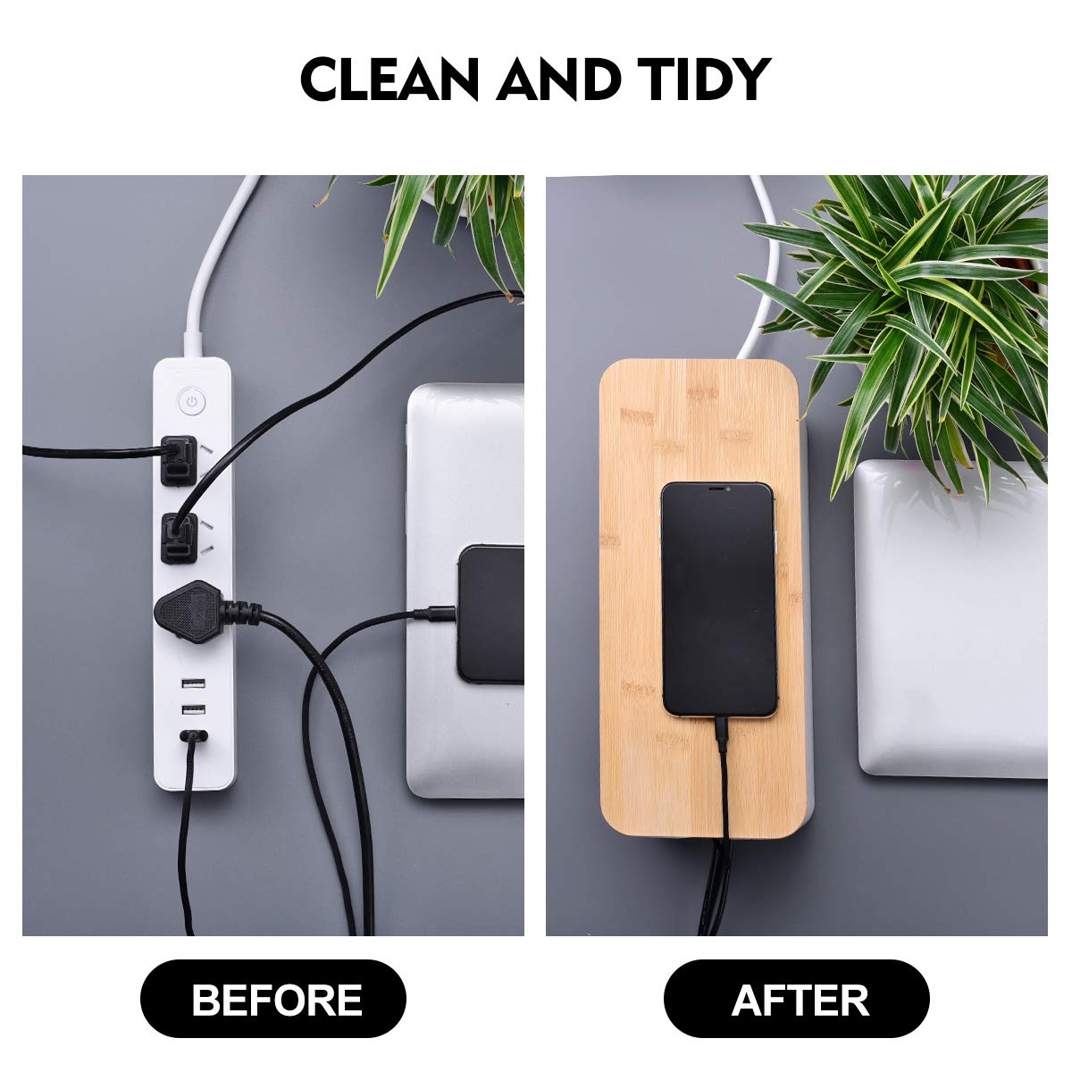 Foto 7 pulgar | Caja de Gestión de Cables Chouky Estilo Madera 2 Unidades Blanco - Venta Internacional