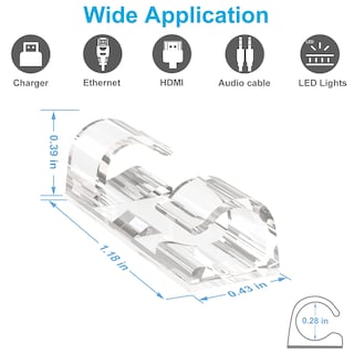 Foto 4 | Clips Adhesivos Para Cables Tidyhelper Clear (40 Unidades, M) Para Pared - Venta Internacional.