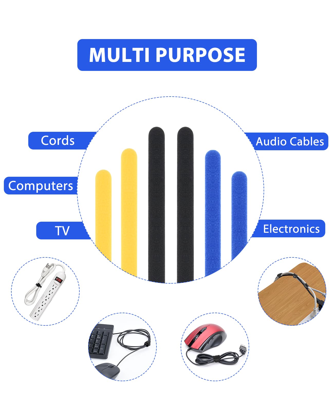 Foto 3 | Organizador De Cables Grodoe, Cable Colorido, 120 Piezas, 15 Cm, Correa De Cable - Venta Internacional.