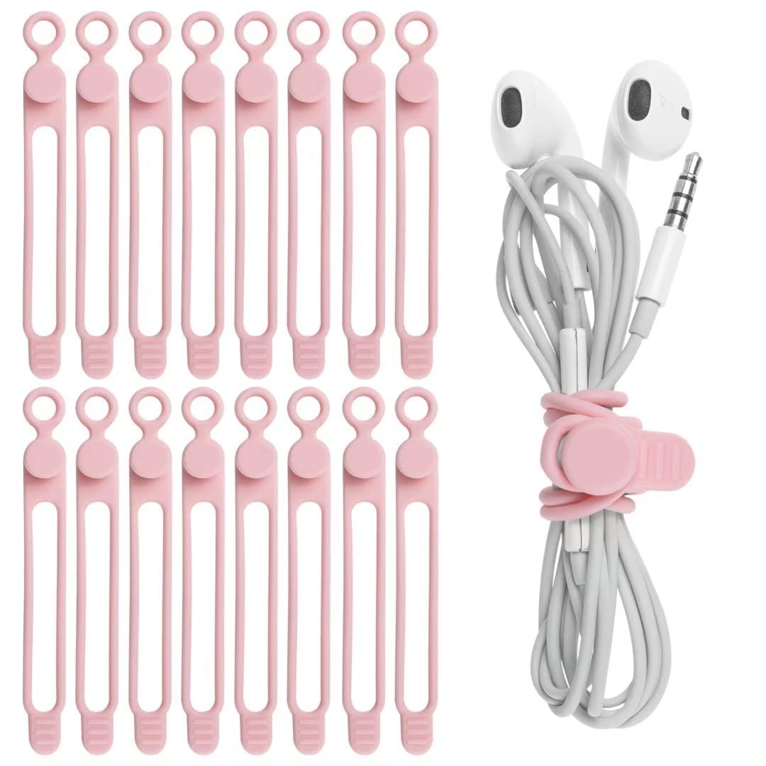 Foto 2 pulgar | Organizador De Cables De Silicona Nearockle, 16 Unidades, Color Rosa - Venta Internacional.