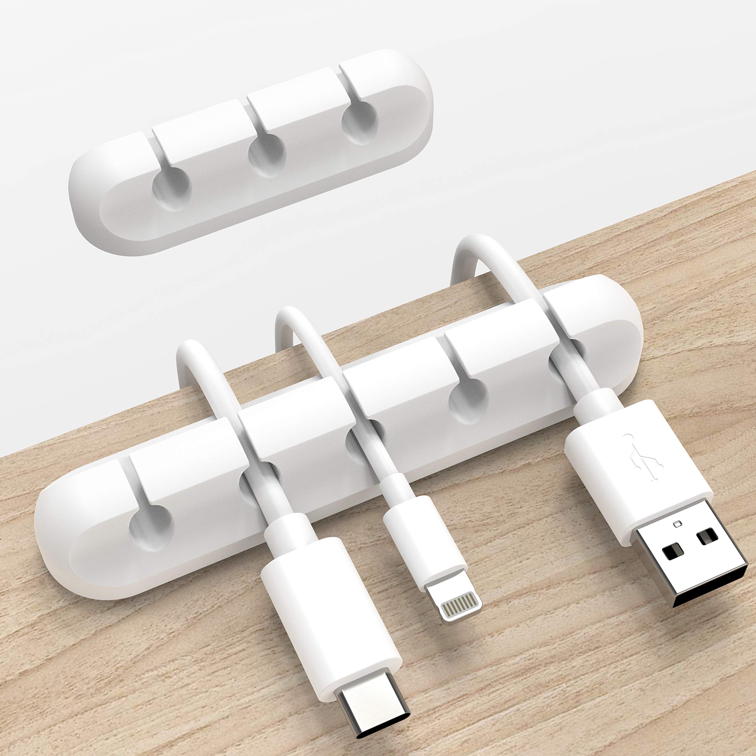 Organizador De Cables Con Clips Para Cables, 2 Paquetes, Color Blanco - Venta Internacional.