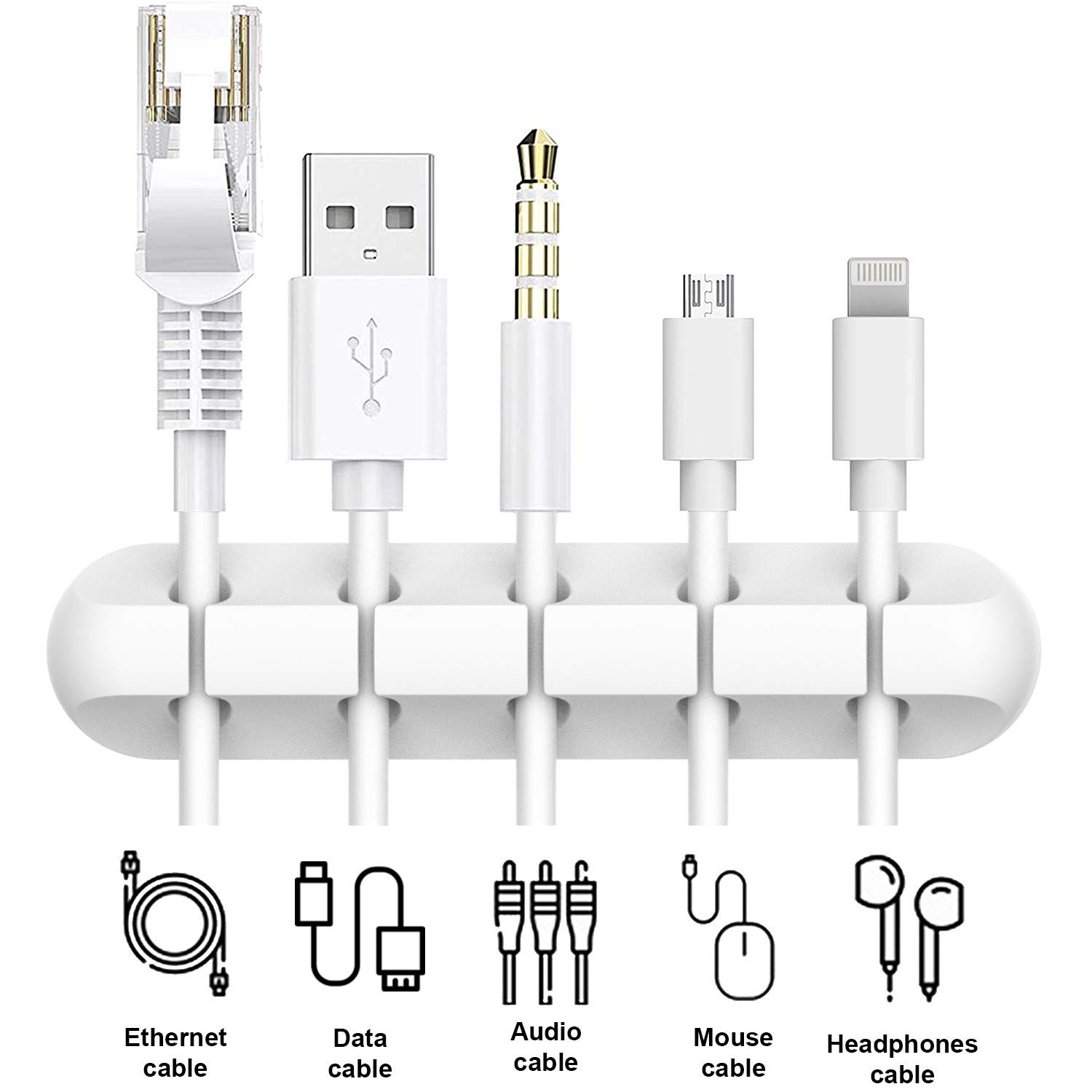 Foto 4 pulgar | Organizador De Cables Con Clips Para Cables, 2 Paquetes, Color Blanco - Venta Internacional.