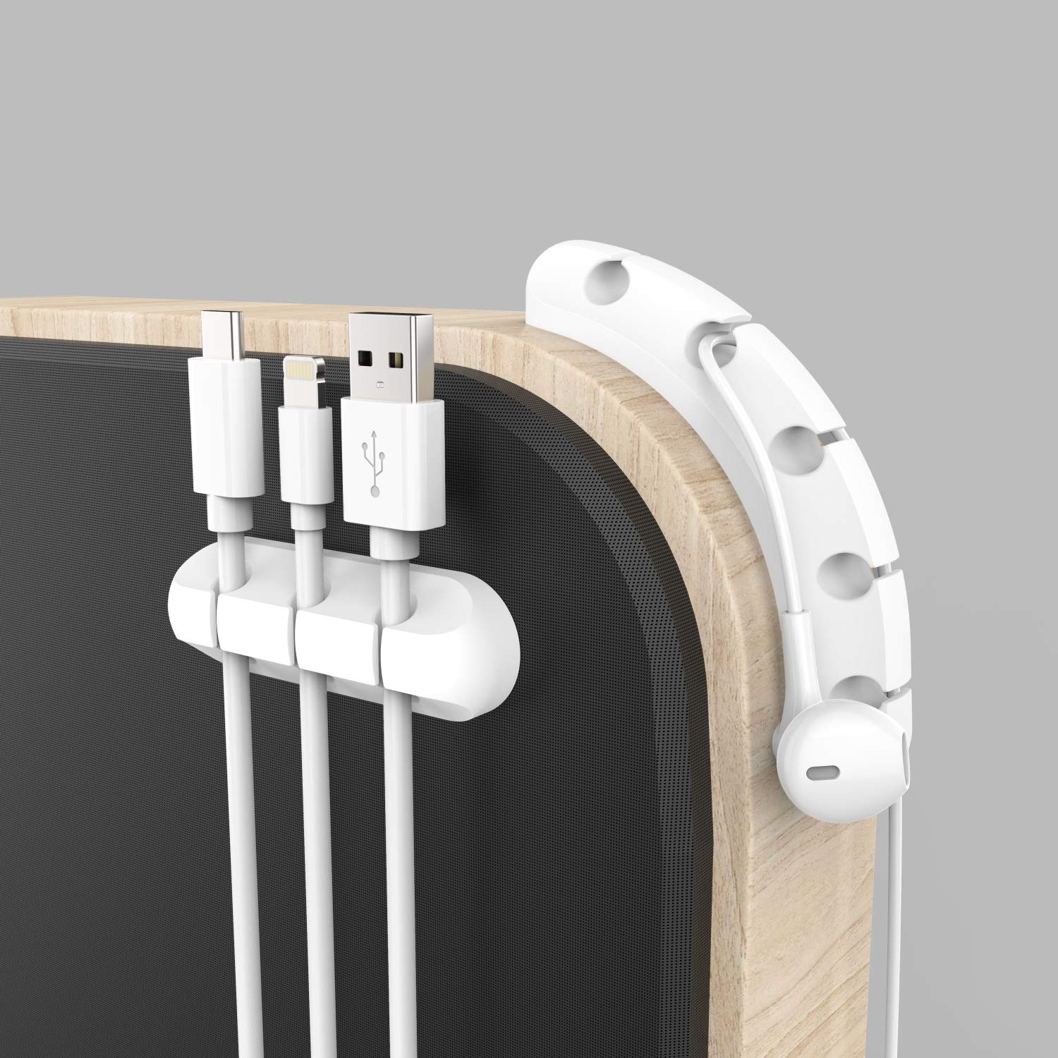 Foto 5 pulgar | Organizador De Cables Con Clips Para Cables, 2 Paquetes, Color Blanco - Venta Internacional.
