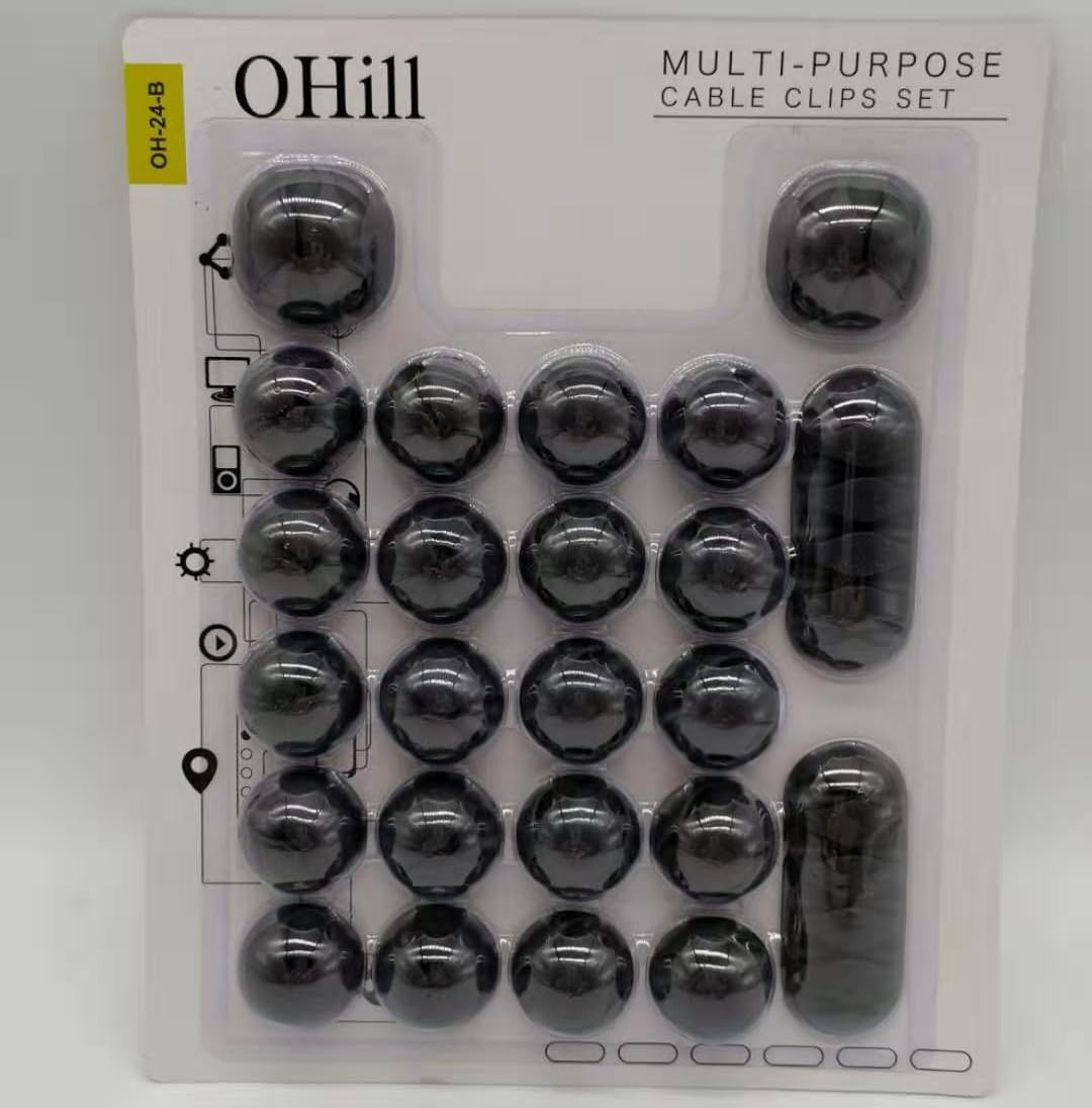 Foto 7 pulgar | Organizador De Cables Ohill Desk, 24 Unidades, Color Negro - Venta Internacional.