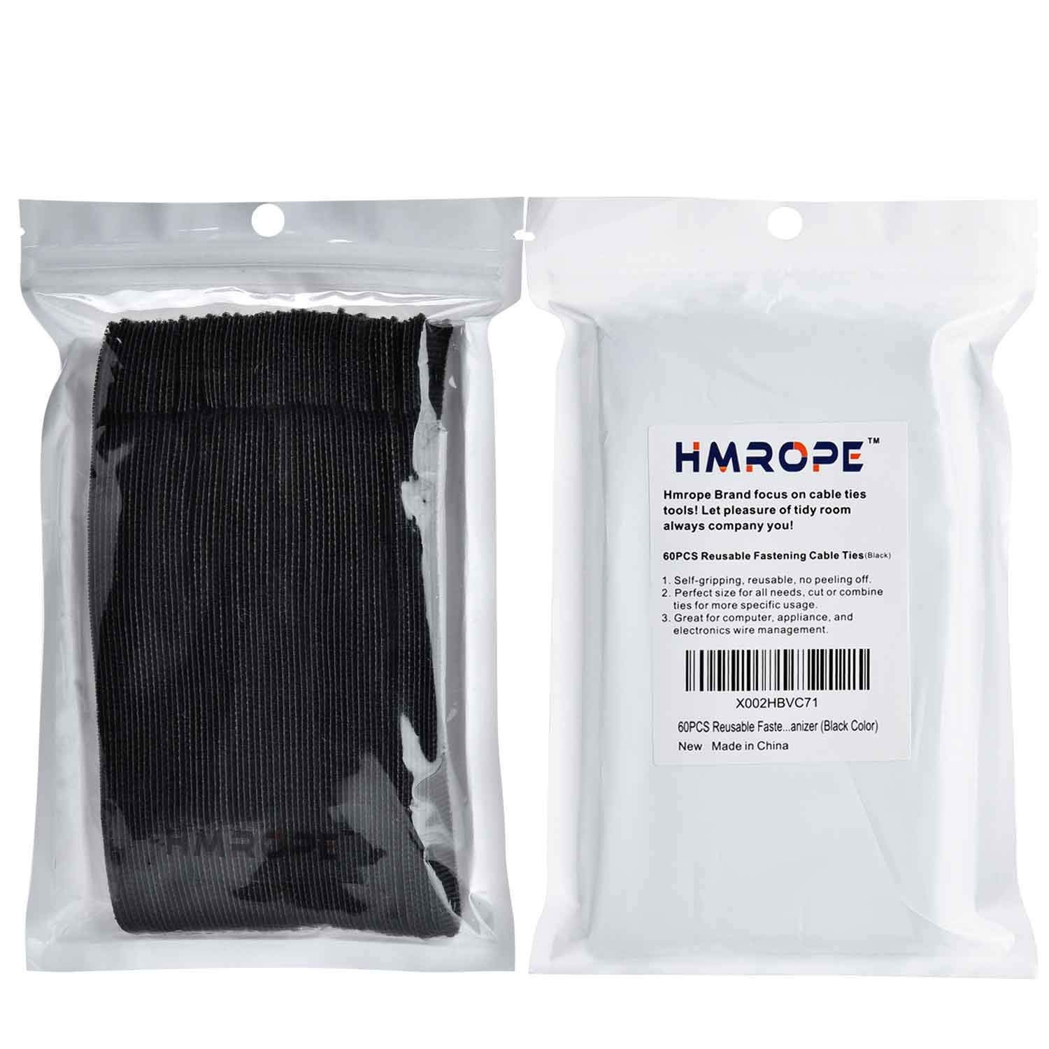 Foto 7 | Bridas para Cables Hmrope Reutilizables 6" 60 Piezas Negro - Venta Internacional