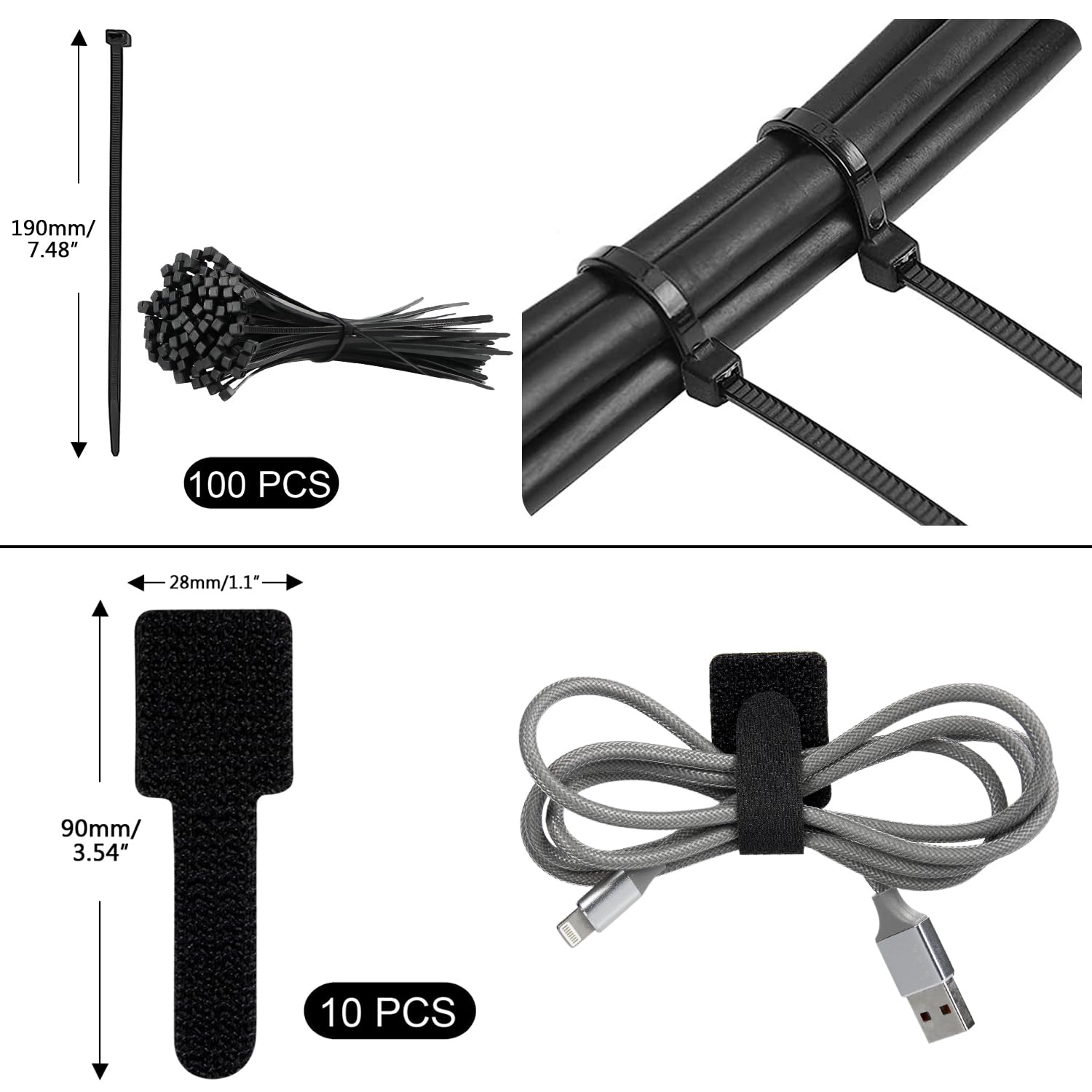 Foto 8 pulgar | Kit De Gestión De Cables Soulwit, 200 Unidades, Para Tv, Pc Y Ordenador - Venta Internacional.