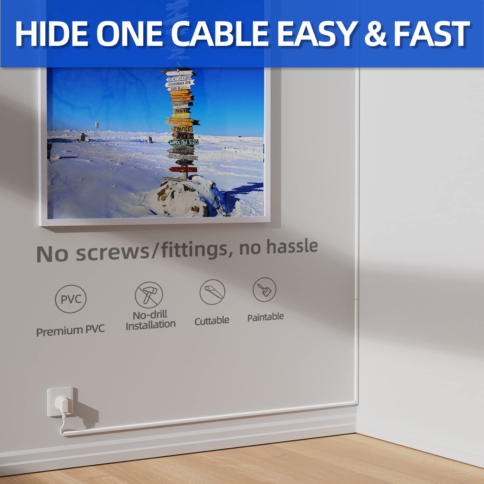 Foto 4 pulgar | Cord Hider Wall Delamu Cc05 Para 1 Minicable De 14,2 M, Color Blanco - Venta Internacional.