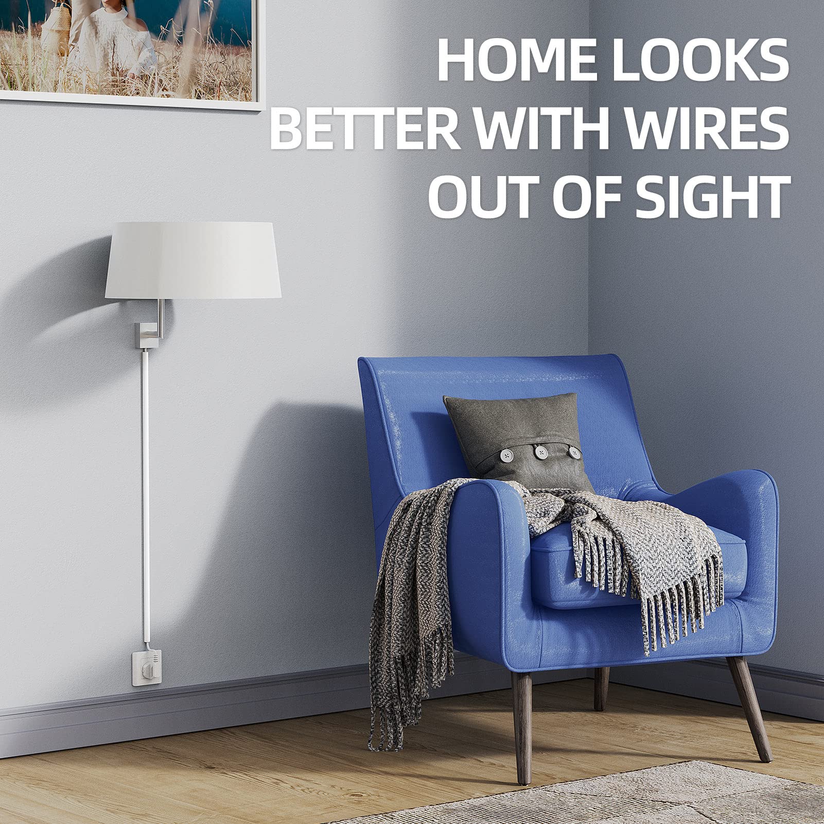 Foto 6 | Cord Hider Wall Delamu Cc05 Para 1 Minicable De 14,2 M, Color Blanco - Venta Internacional.