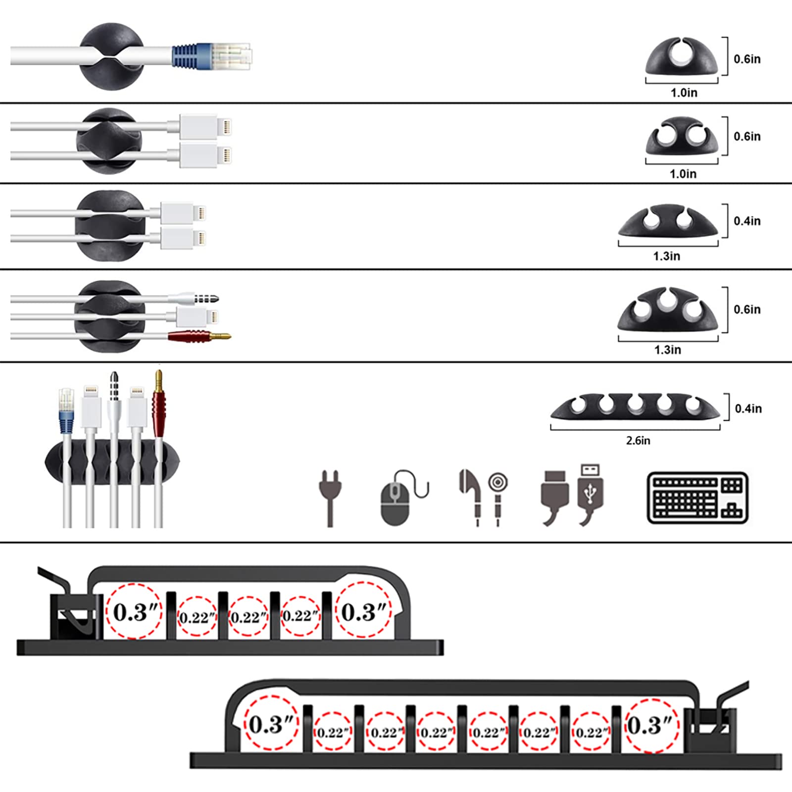 Foto 5 pulgar | Kit De Gestión De Cables N Norocme 192 Pcs Para Ordenador Y Tv - Venta Internacional.