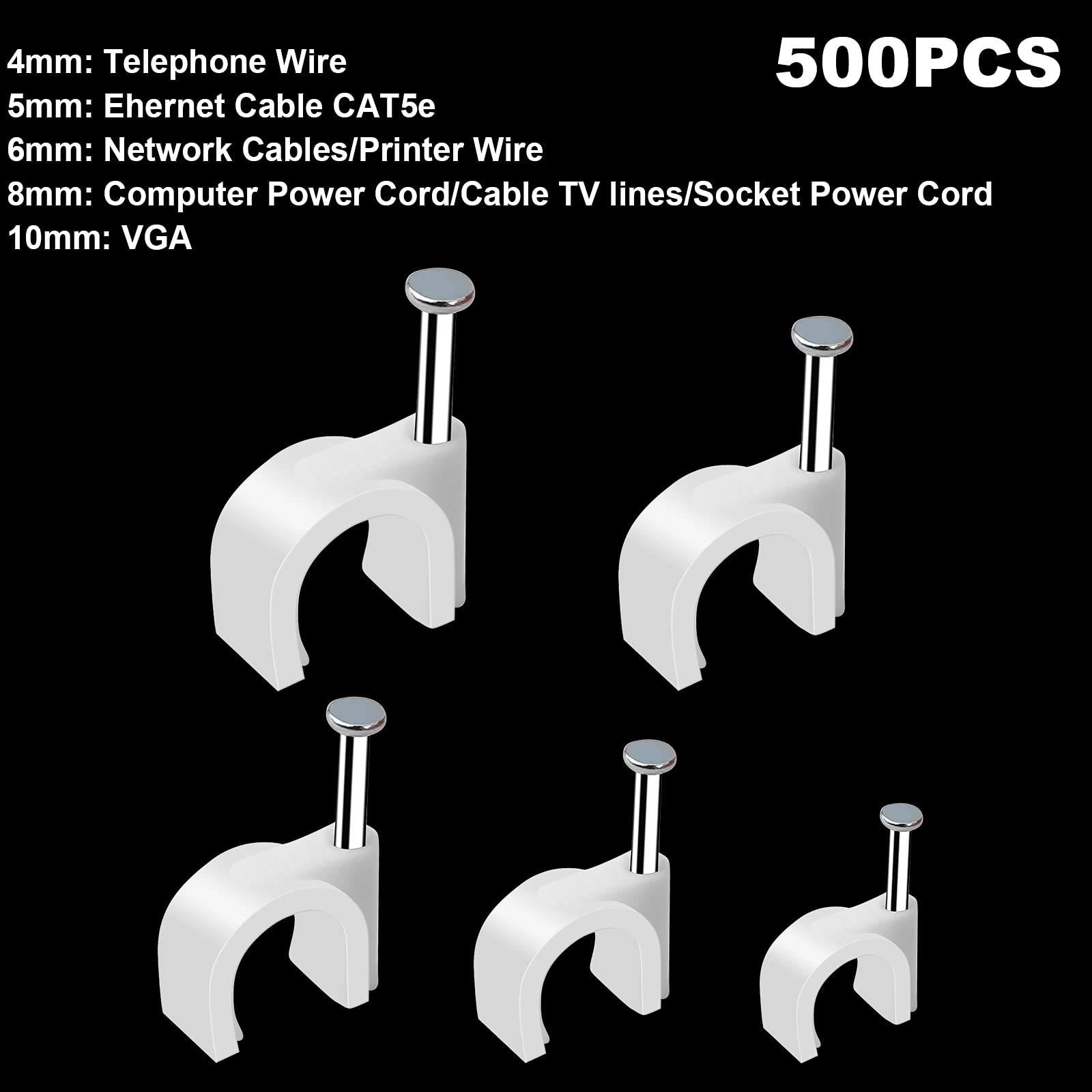 Foto 5 pulgar | Soportes Marvelity 500 Piezas para Cables-Venta Internacional