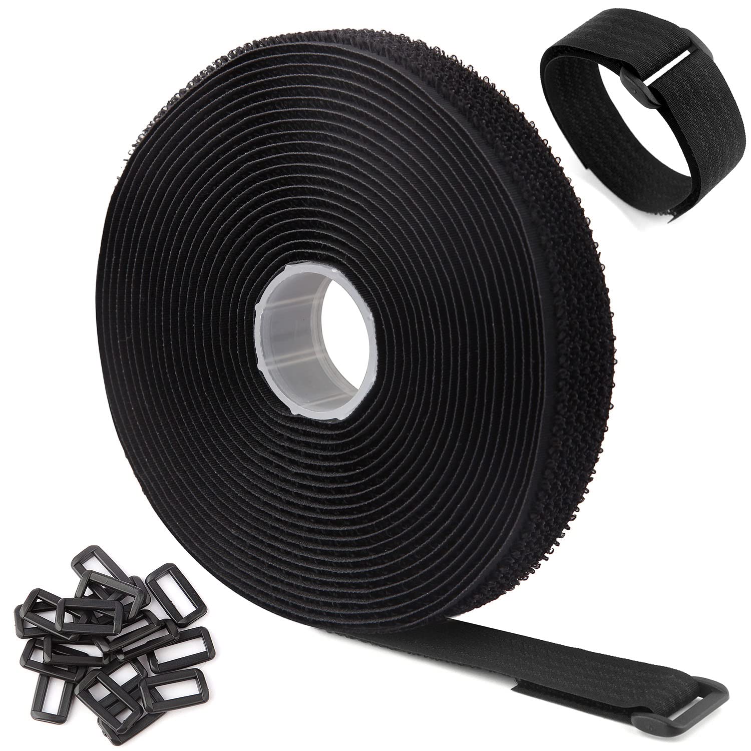 Foto 1 | Correas WSZJINB Negras para Cables de 5 m X 2,5 cm con 25 Hebillas - Venta Internacional