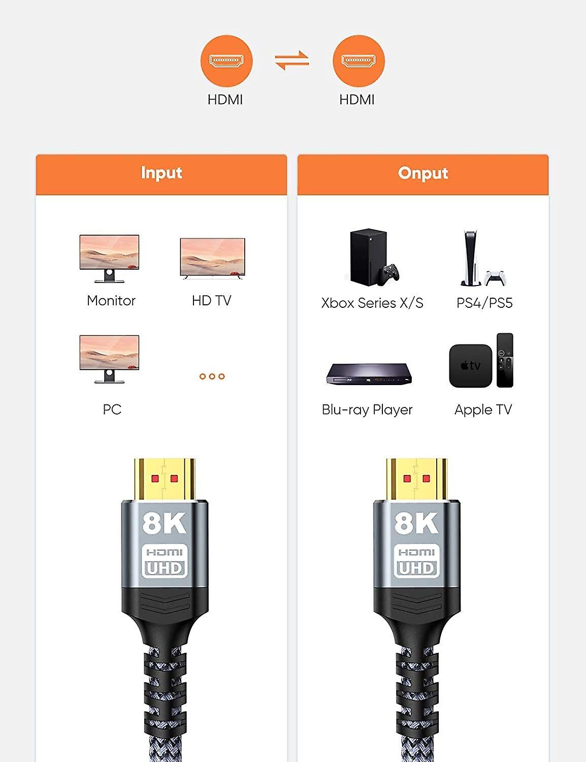 Foto 4 pulgar | Cable Trenzado 4k 120 Hz Dts:x Hdcp 2.2 y 2.3 Hdr - Venta Internacional