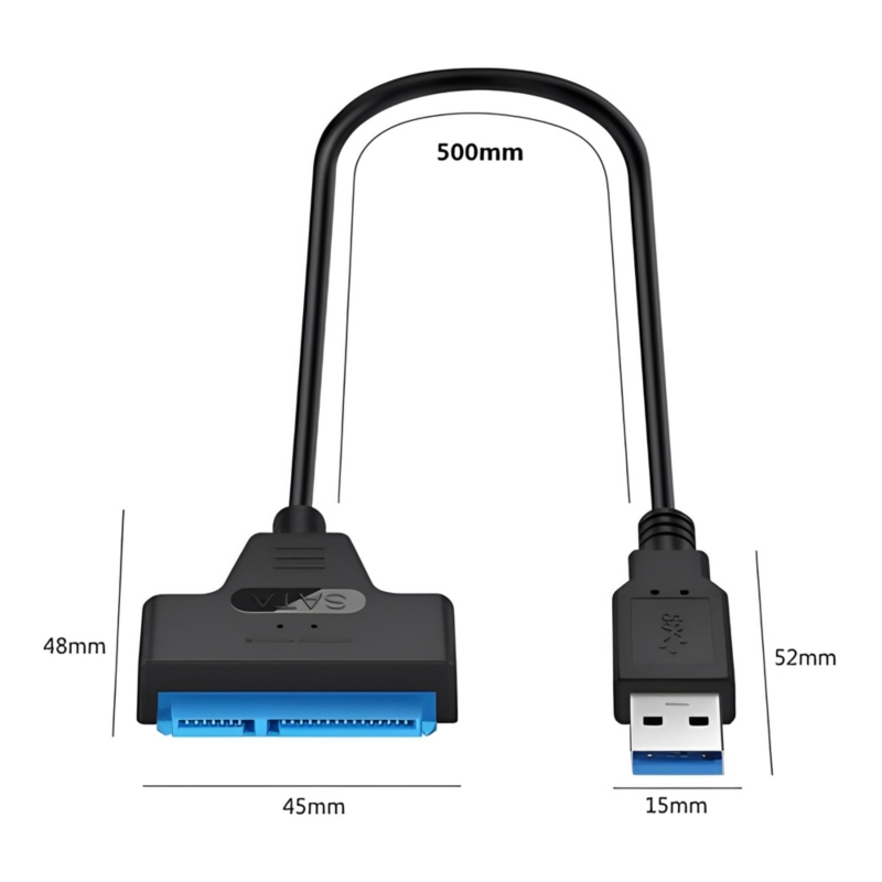 Foto 2 | Adaptador de Cable de Disco Duro Usb 3.0 A Sata 3 Hdd 2.5 De 22 Pines - Venta Internacional
