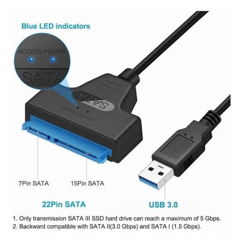 Foto 3 pulgar | Cable Adaptador Sata a Usb 3.0 para Ordenadores Portátiles con Disco Duro de 2,5 Pulgadas - Venta Internacional