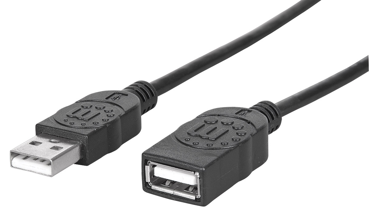 Cable Extensión USB Manhattan Negro 1.8 m