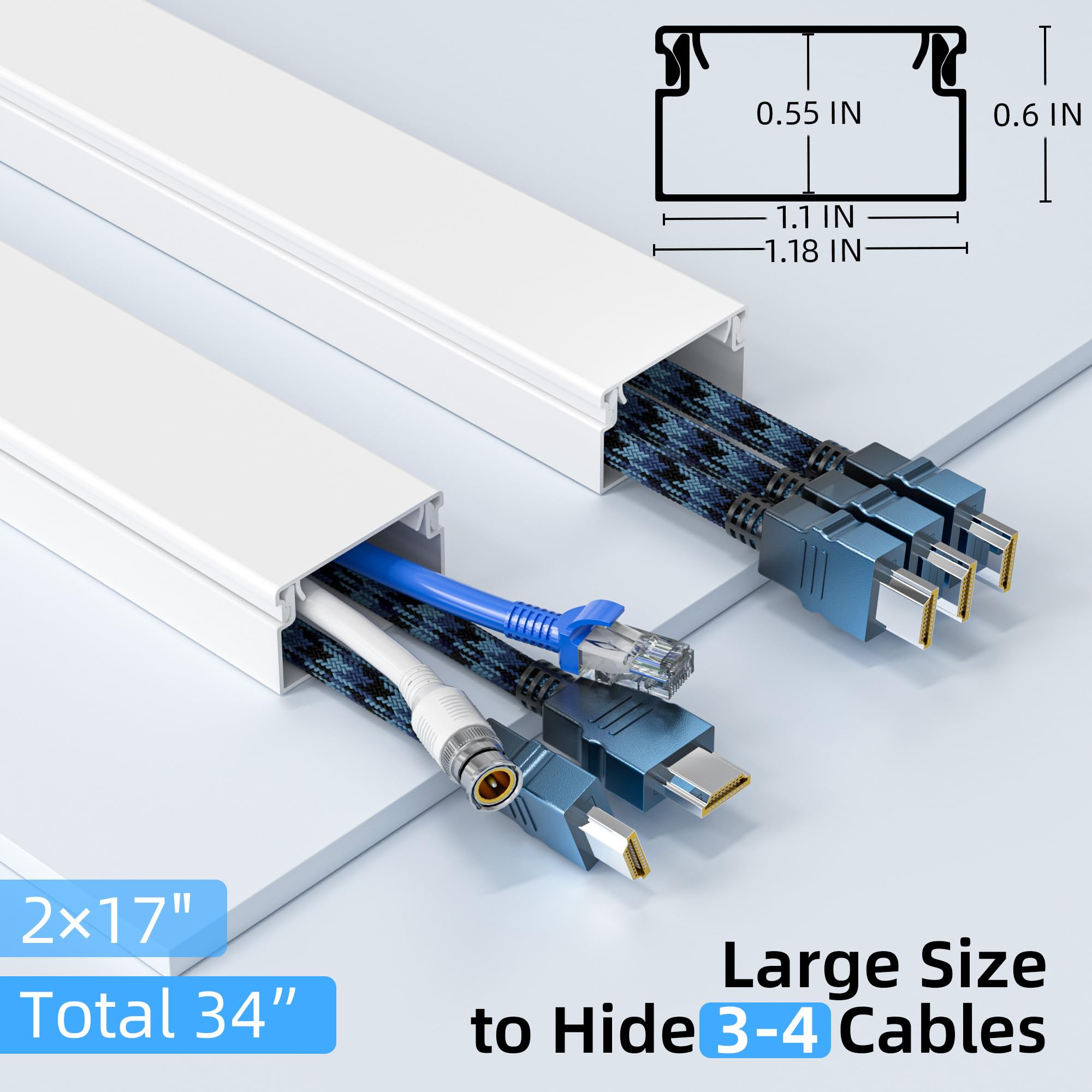 Foto 3 pulgar | Cubierta para Cables Delamu Ocultador de Cables Grande 34 Pulgadas - Venta Internacional