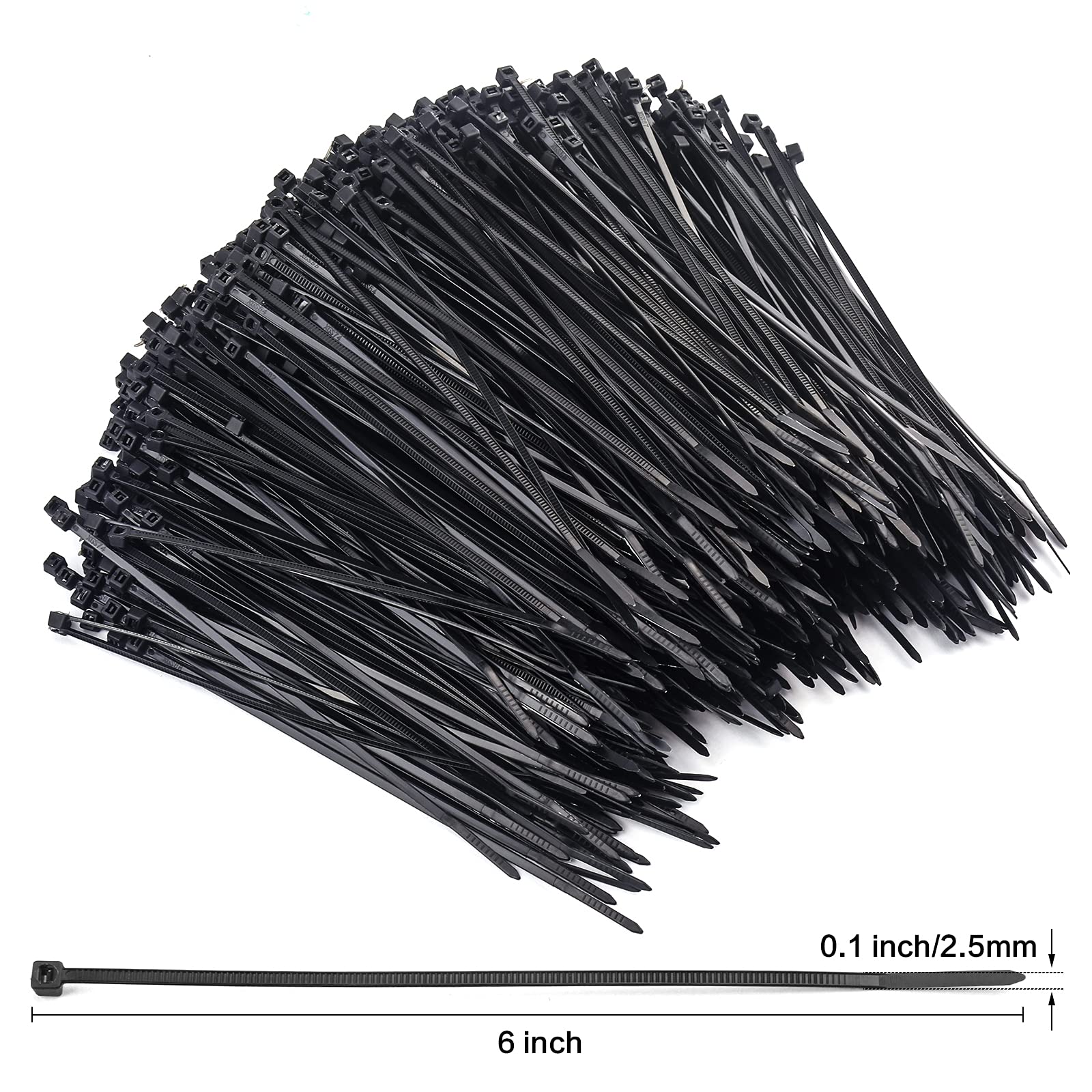 Foto 3 pulgar | Juego de 1000 bridas Negros de Nailon Autoblocantes Rienar de 15 cm con Cremallera - Venta Internacional