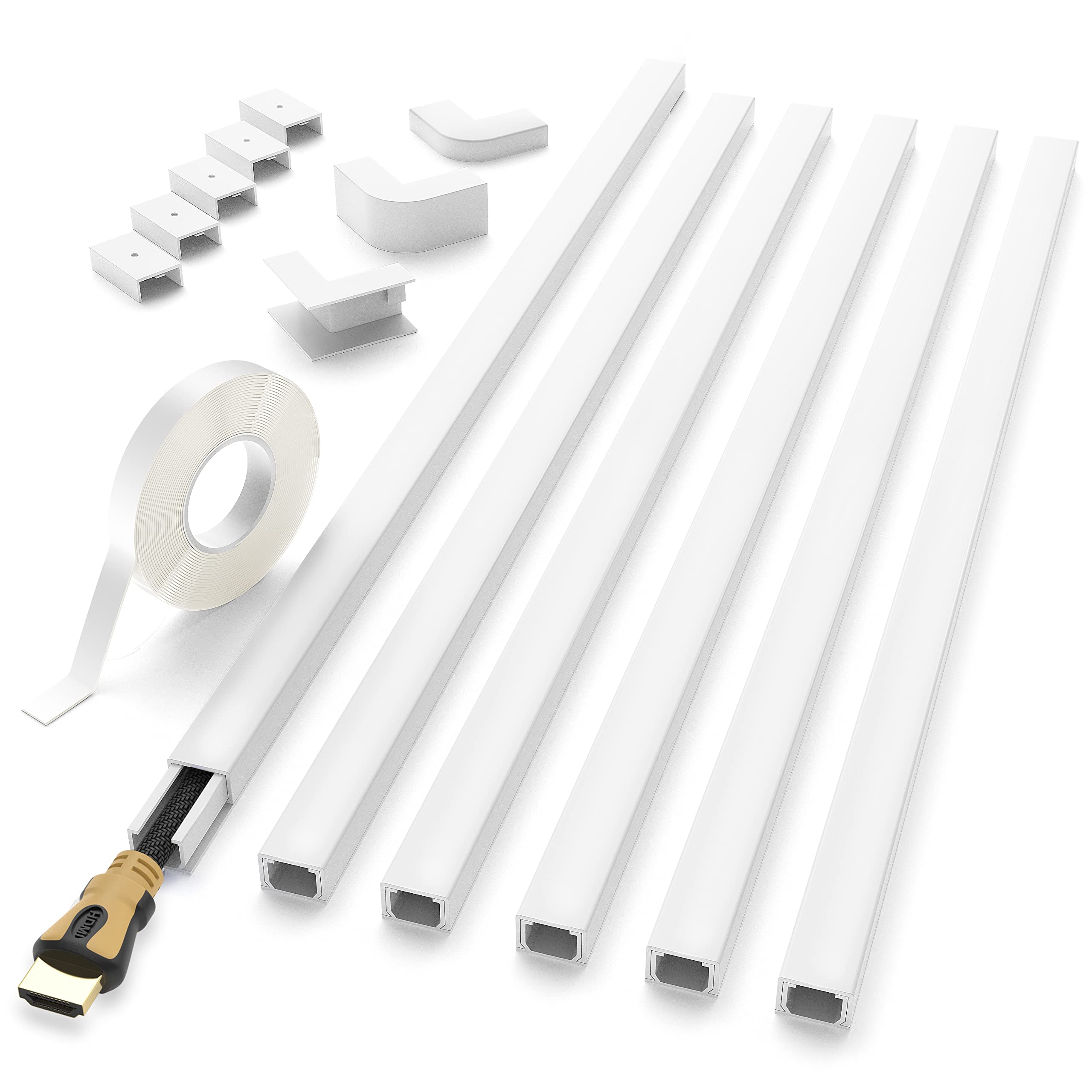 Ocultador de Cable Cubierta de Pared Delamu CC03-6 Blanco de un Solo Cable - Venta Internacional