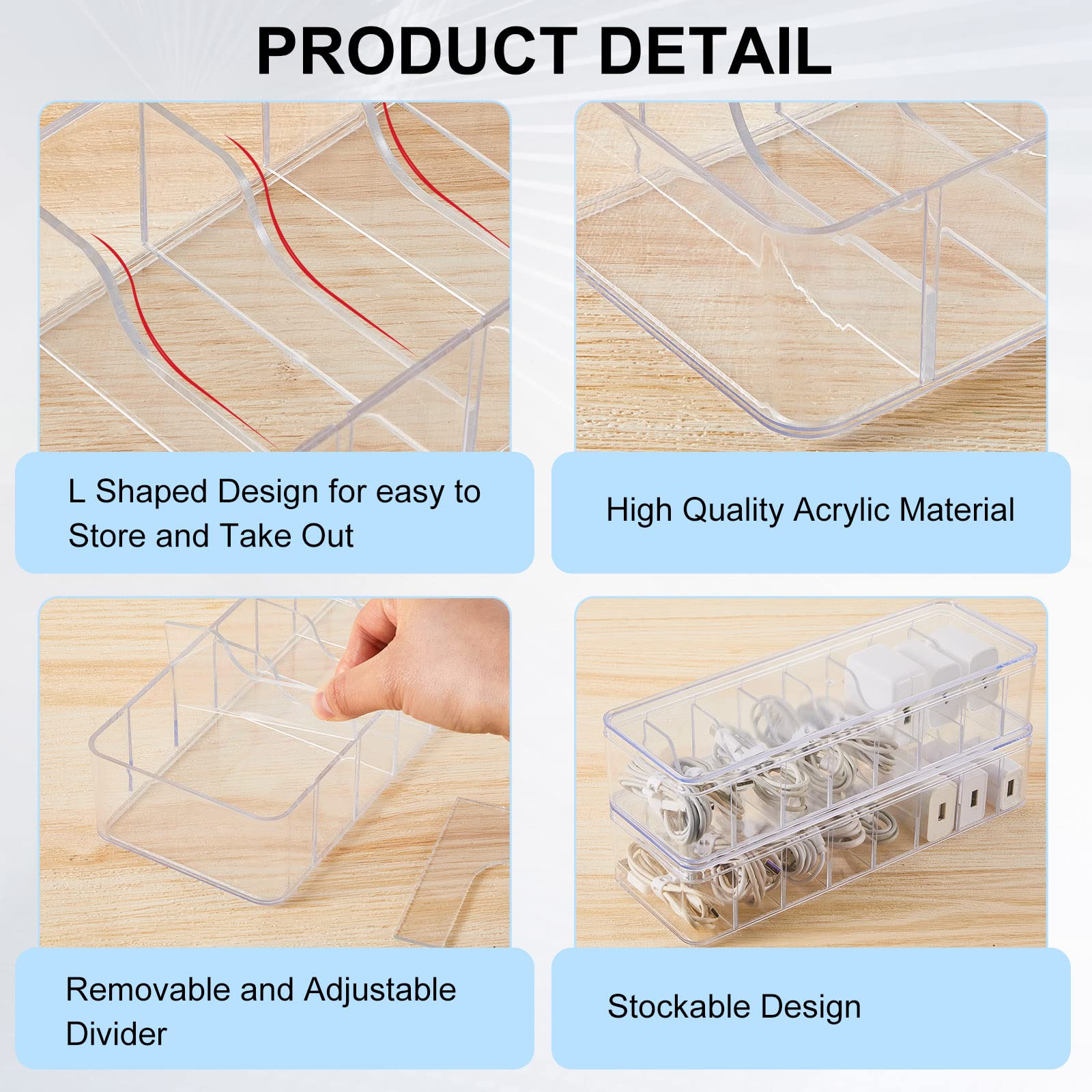 Foto 3 | Caja Organizadora de Cables Tatuo 4 Unidades - Venta Internacional