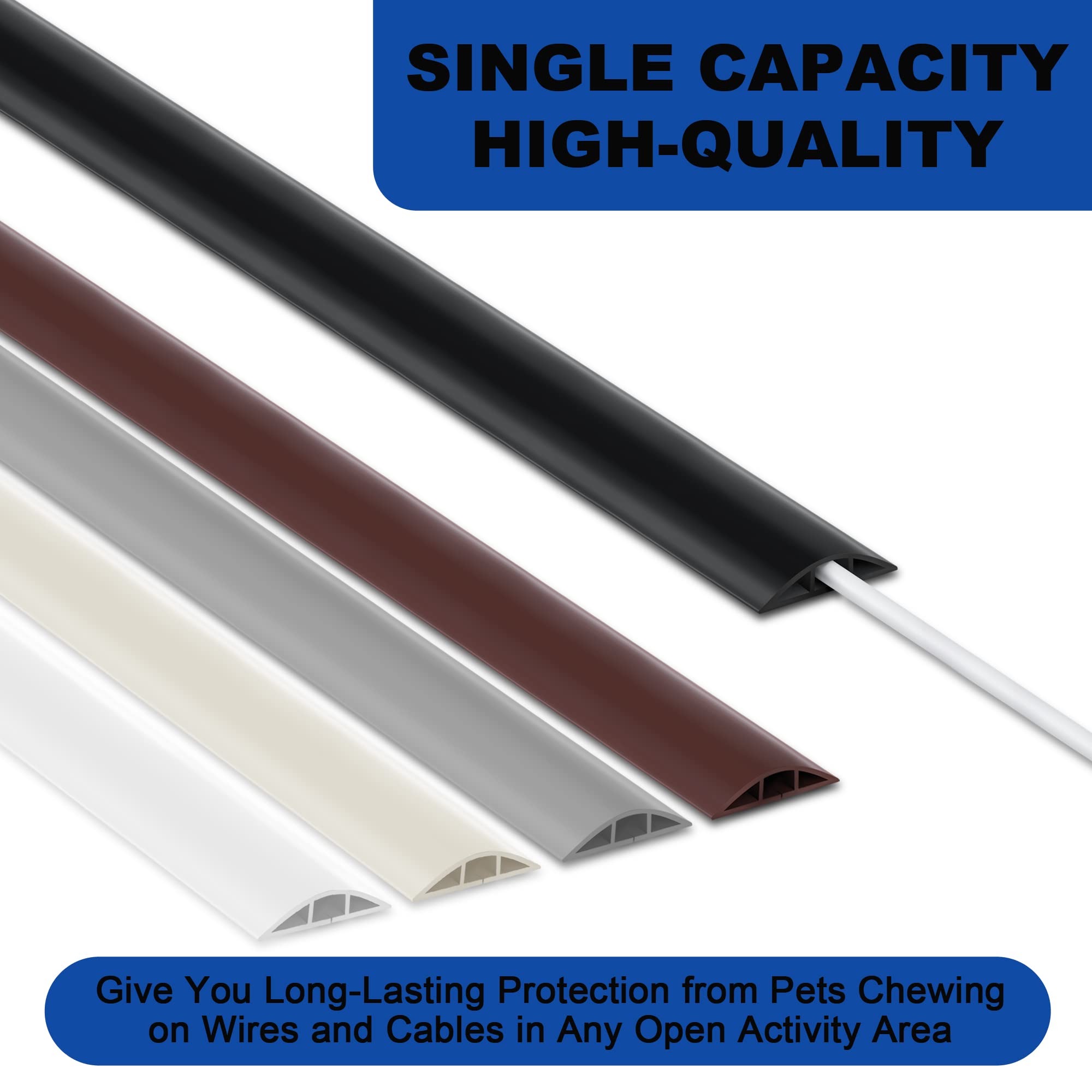Foto 5 pulgar | Corrector De Cables Floor Cord Cover Lzeoy De Pvc Marrón De 4 Pies - Venta Internacional.