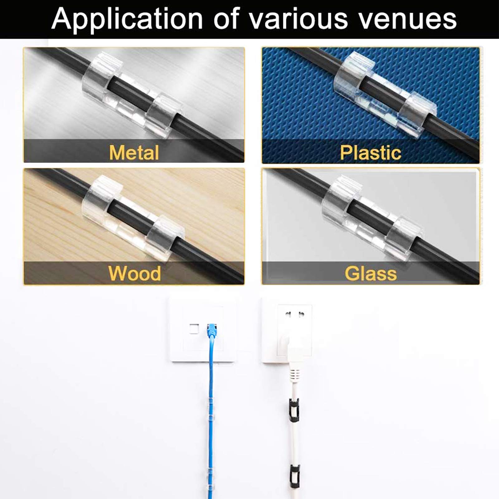 Foto 6 | Clips Para Cables Lestp, Autoadhesivos Transparentes, 120 Unidades - Venta Internacional.