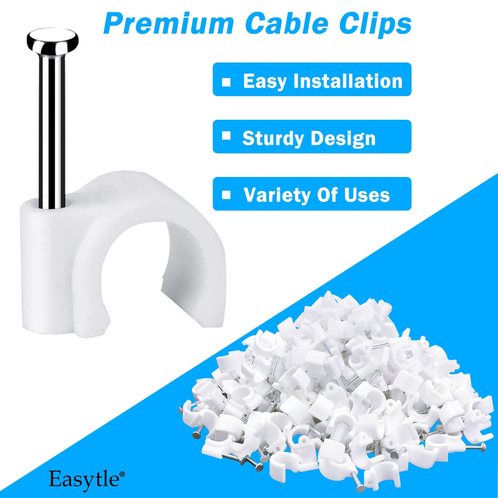 Foto 5 | Clips Para Cables Easytle, Paquete De 200 Unidades (4 Mm, 6 Mm, 8 Mm, 10 Mm) - Venta Internacional.