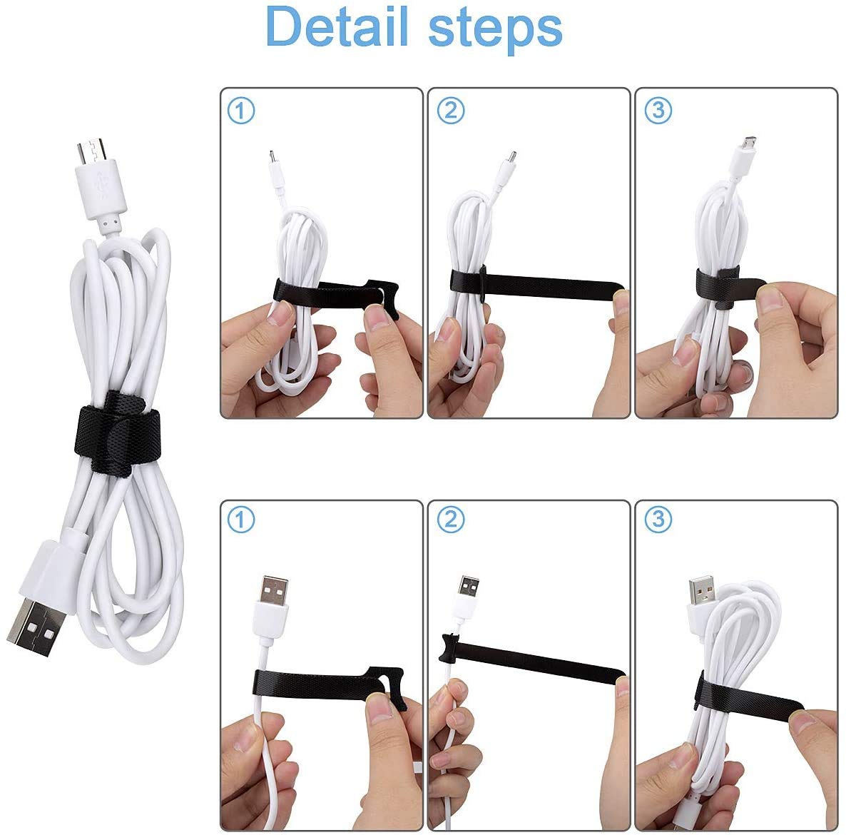 Foto 4 pulgar | Cinchos para Cables Jewoster Negras Paquete de 50 Piezas 20 cm - Venta Internacional
