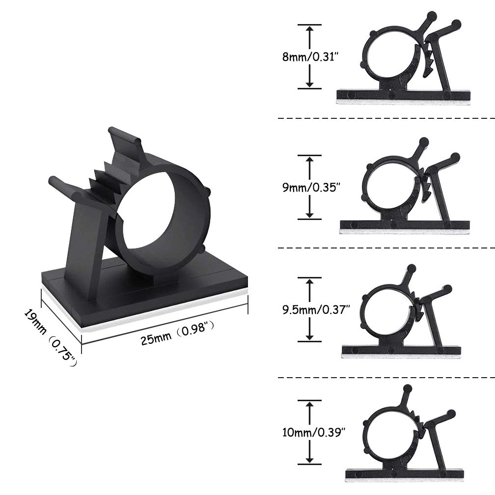 Foto 3 pulgar | Clips De Nailon Autoadhesivos Viaky Negros 30 Unidades - Venta Internacional