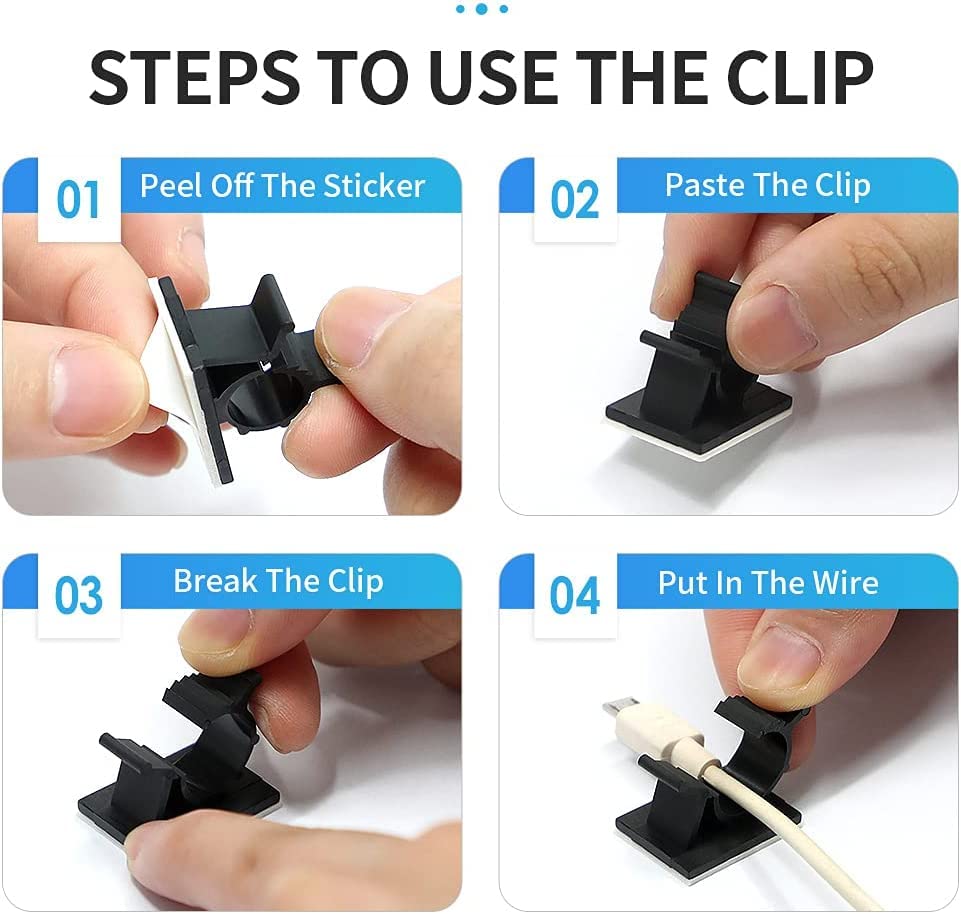 Foto 4 pulgar | Clips De Nailon Autoadhesivos Viaky Negros 30 Unidades - Venta Internacional