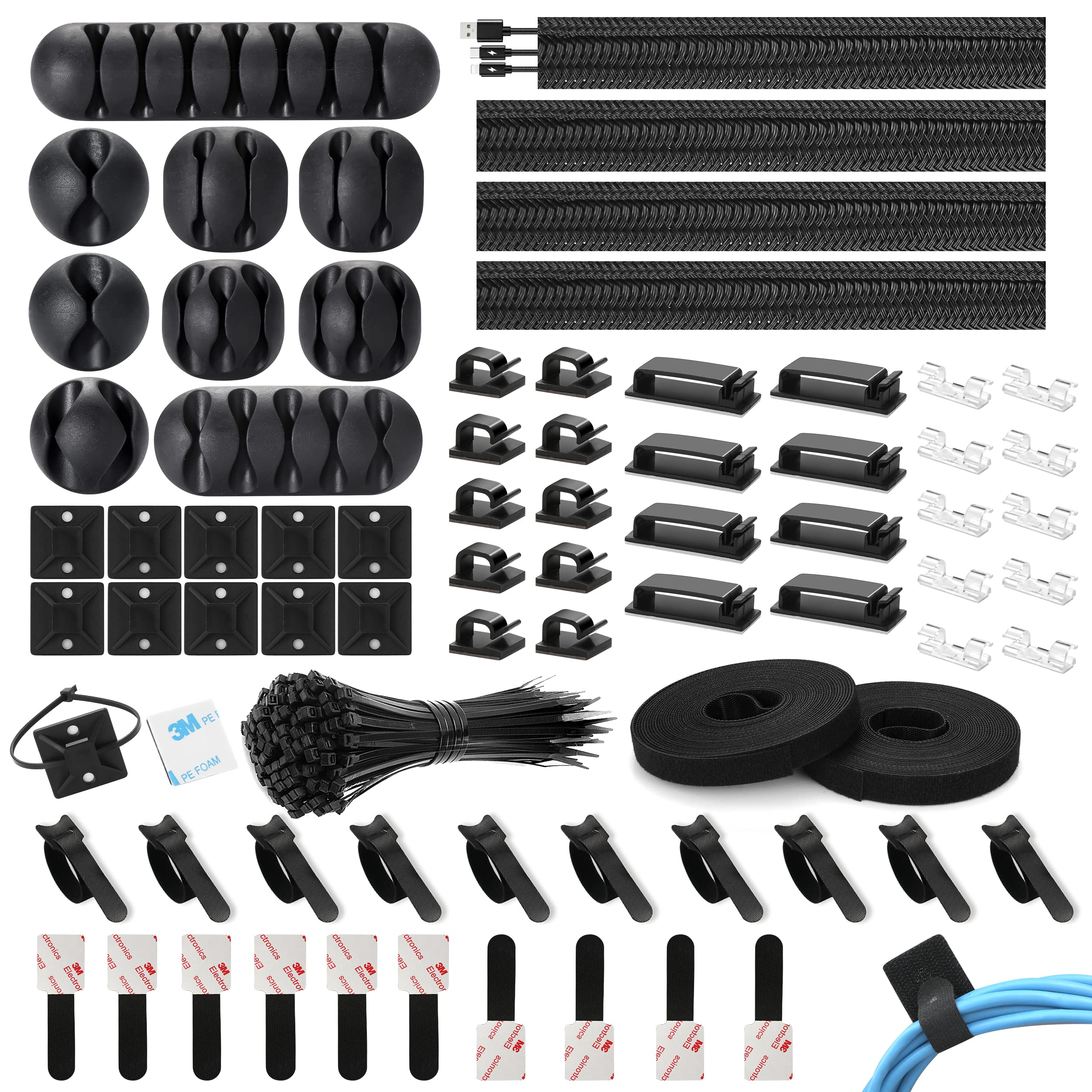 Foto 2 pulgar | Kit Organizador De Gestión De Cables Hebba 173 Piezas Con Funda Para Cables - Venta Internacional