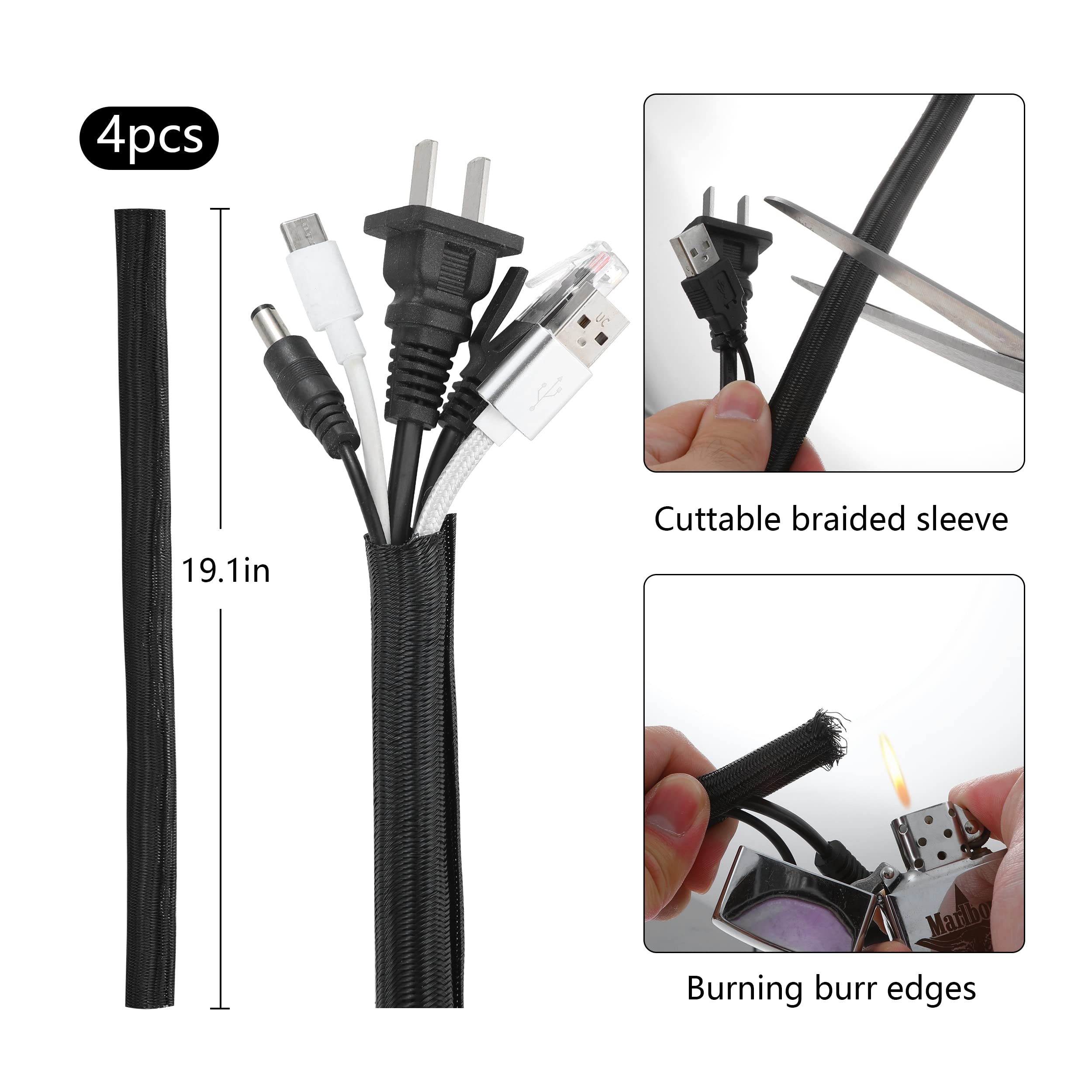 Foto 4 pulgar | Kit Organizador De Gestión De Cables Hebba 173 Piezas Con Funda Para Cables - Venta Internacional