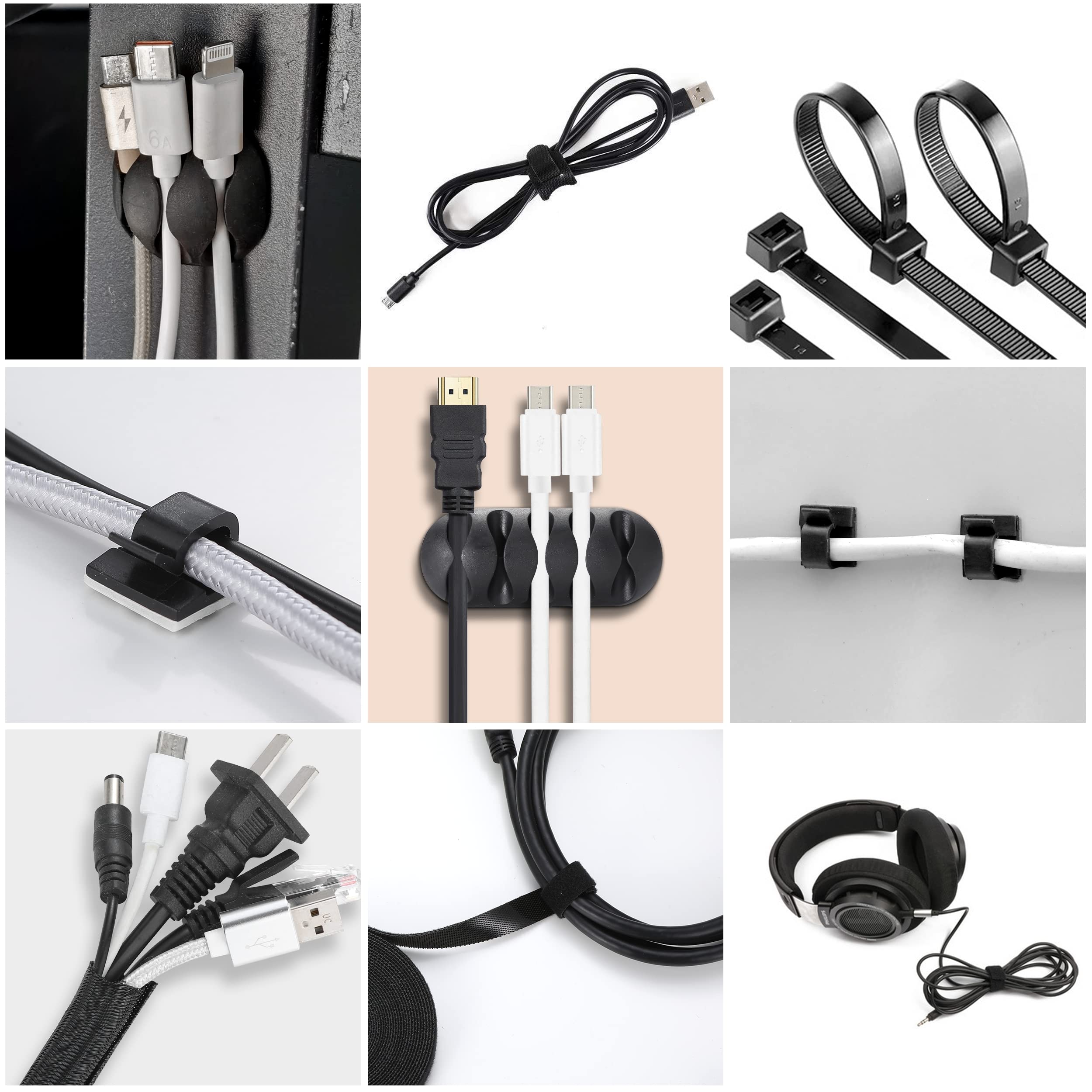 Foto 5 pulgar | Kit Organizador De Gestión De Cables Hebba 173 Piezas Con Funda Para Cables - Venta Internacional