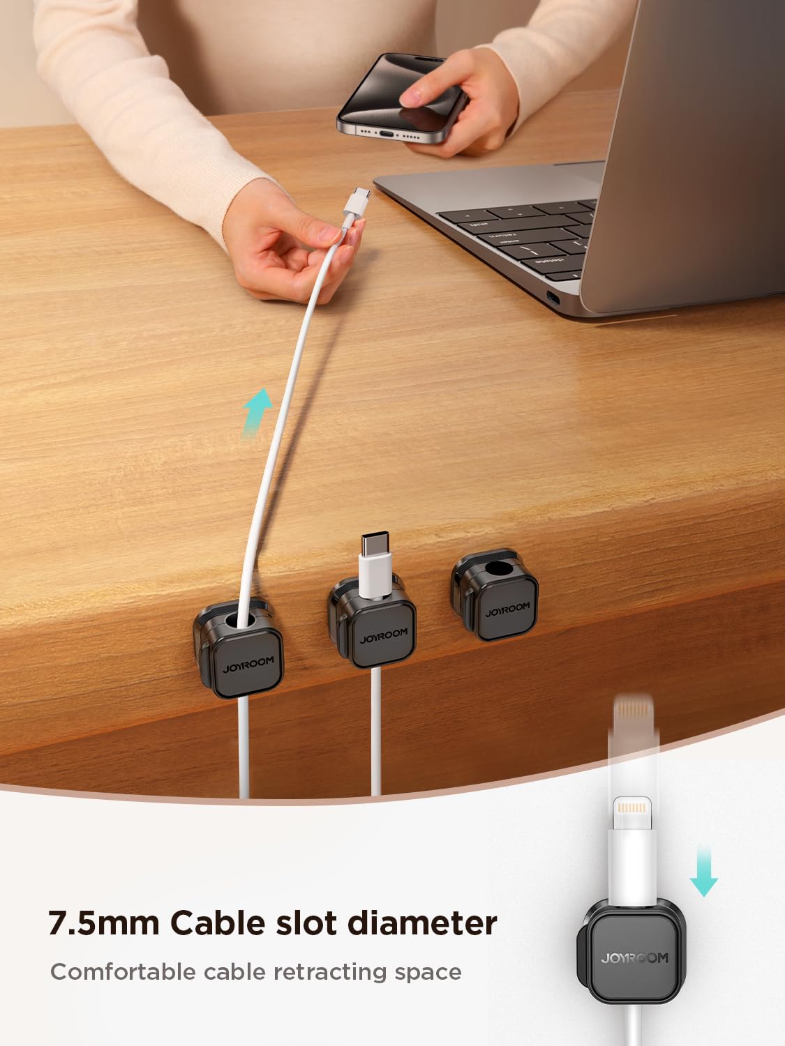 Foto 3 | Cable Clips Joyroom Magnetic, Paquete De 6 Unidades - Venta Internacional.