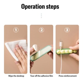 Foto 5 | Organizador de Cables Cable Clips Coocat Pea 3 Piezas - Venta Internacional