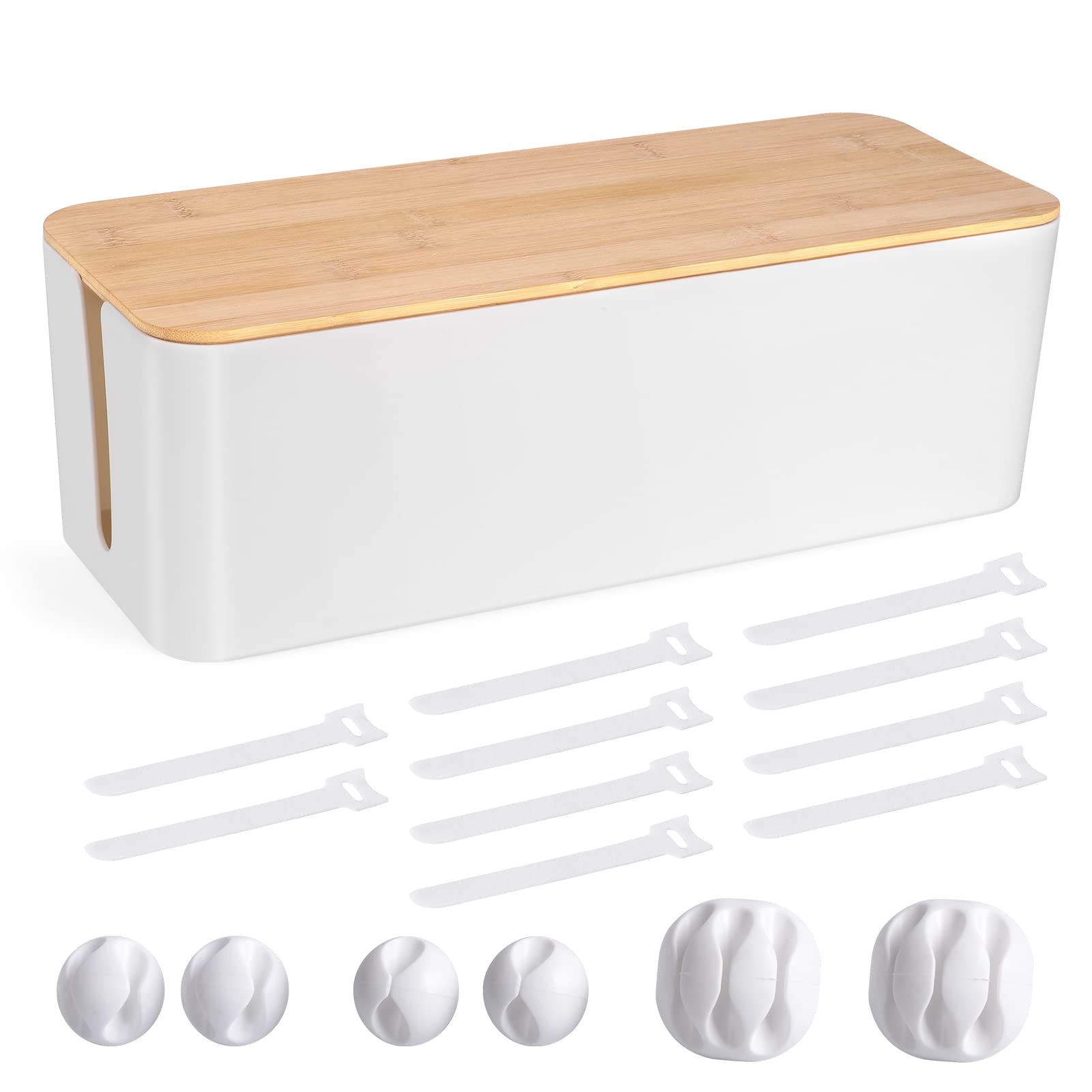 Foto 2 pulgar | Caja De Gestión De Cables Tuwechen Estilo Madera Tamaño Grande color Blanco - Venta Internacional
