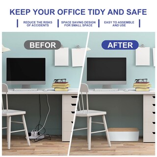 Foto 6 | Caja De Gestión De Cables Tuwechen Estilo Madera Tamaño Grande color Blanco - Venta Internacional