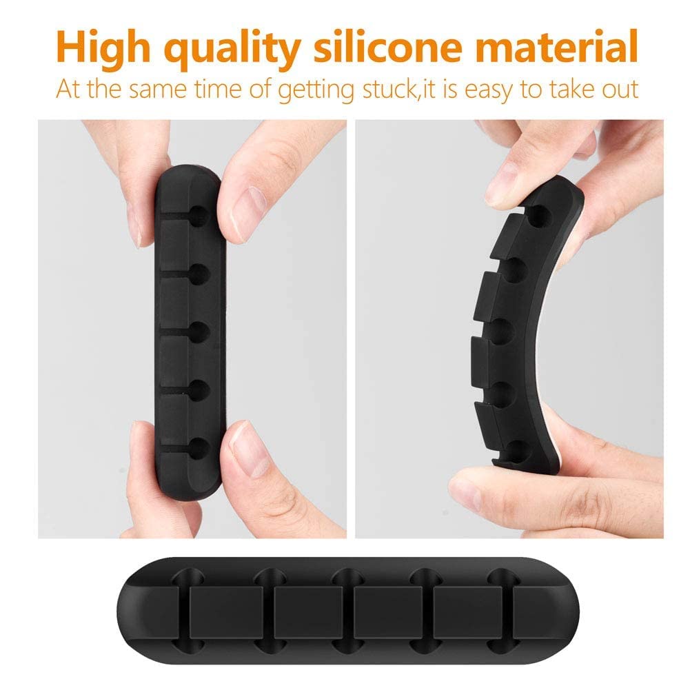 Foto 7 pulgar | Clips Organizadores de Cables Soporte para Cables 5 Paquetes Autoadhesivos Negros - Venta Internacional