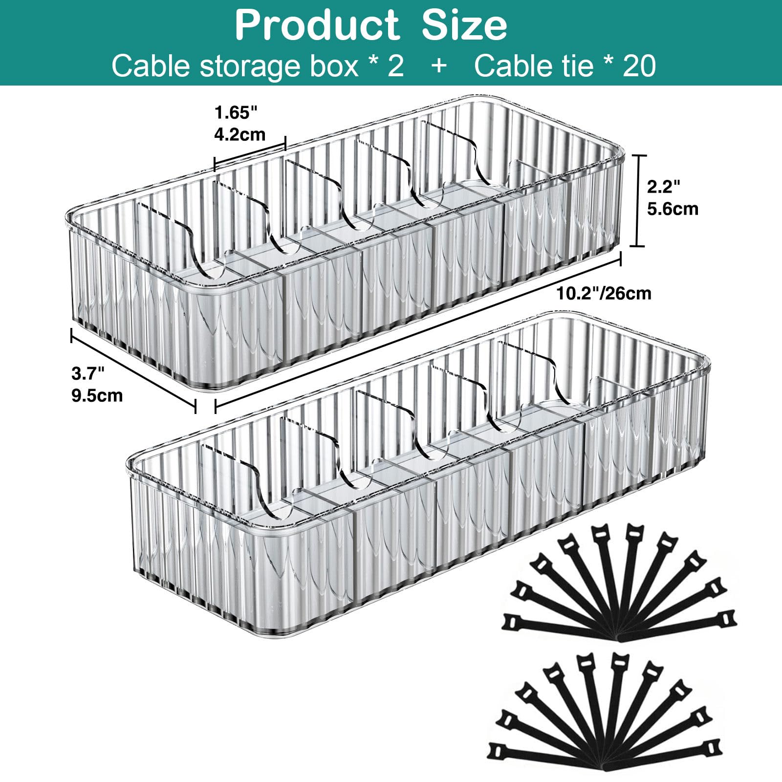 Foto 7 | 2 Cajas Organizadoras de Cables + 20 Correas Tamomic - Venta Internacional