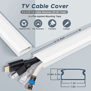 Foto 2 | Cable Hider Yclyc de Gestión de Cables de Tv para Pared color Blanco - Venta Internacional