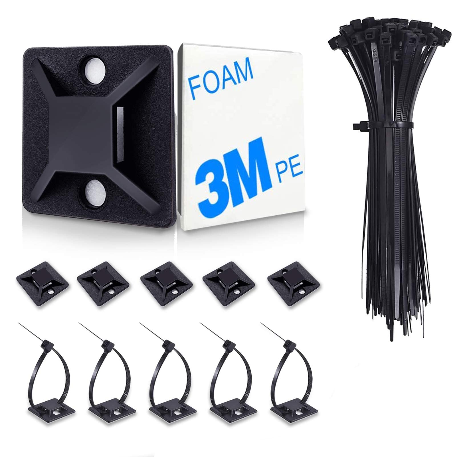 Soporte para Cables 100 Unidades Huasai Negro - Venta Internacional