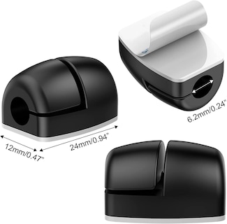 Foto 3 | Clips Para Sujetacables Soulwit En Forma De Barril, 16 Unidades, Silicona Negra - Venta Internacional.