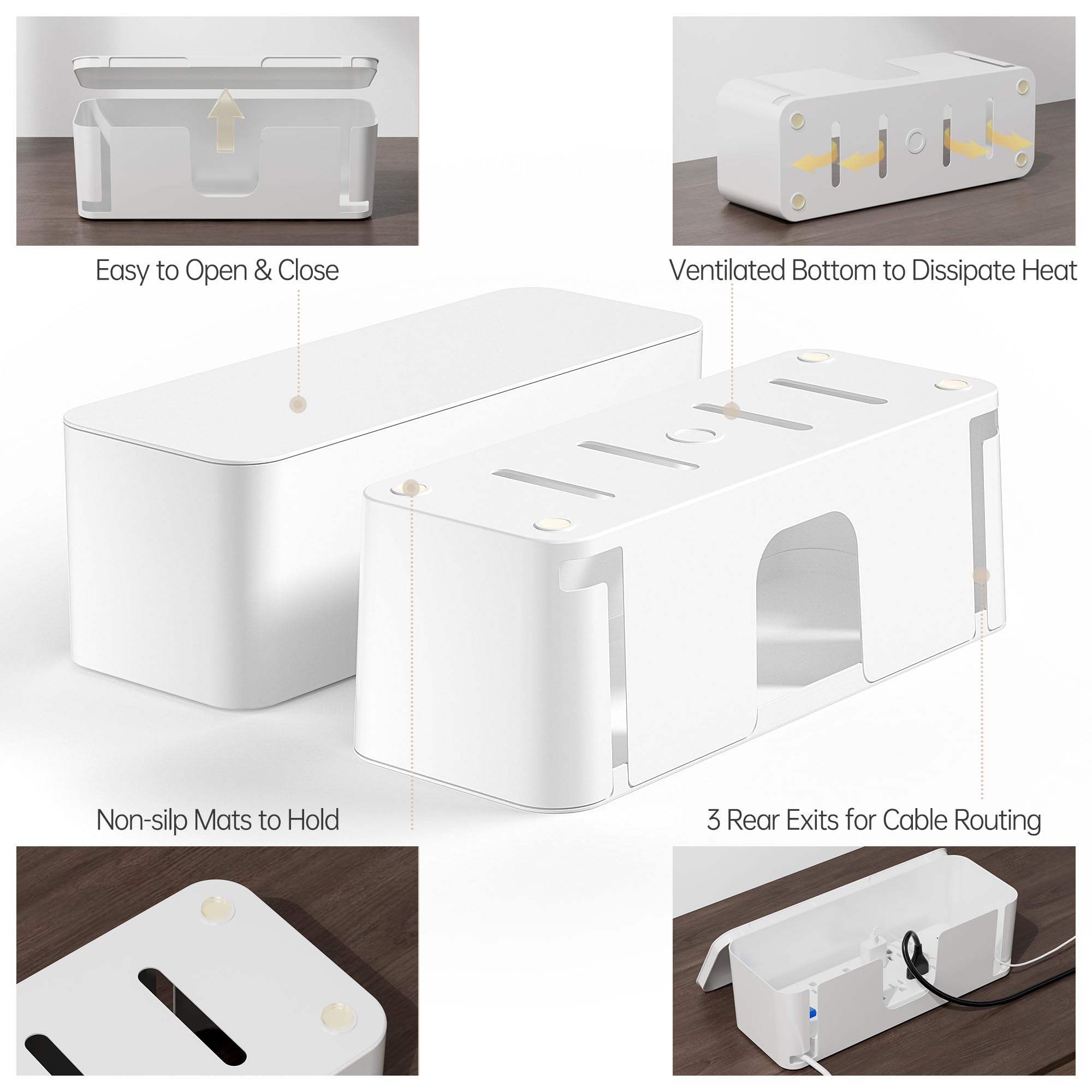 Foto 7 pulgar | Caja De Gestión De Cables Yecaye Grande Y Mediana Para El Hogar Y La Oficina - Venta Internacional.