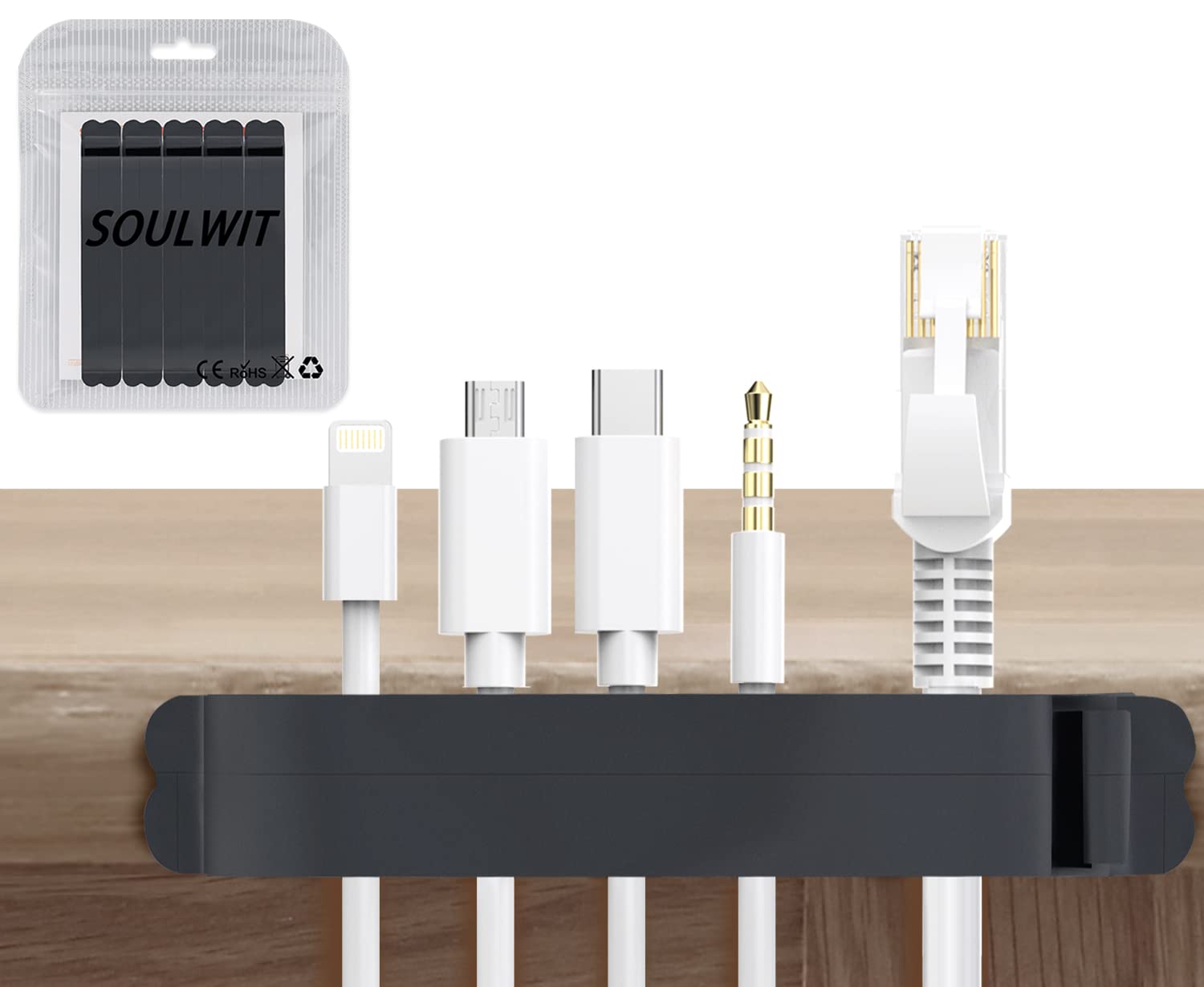 Soporte Para Cables Soulwit, Organizador De Cables Autoadhesivo, 5 Unidades - Venta Internacional.