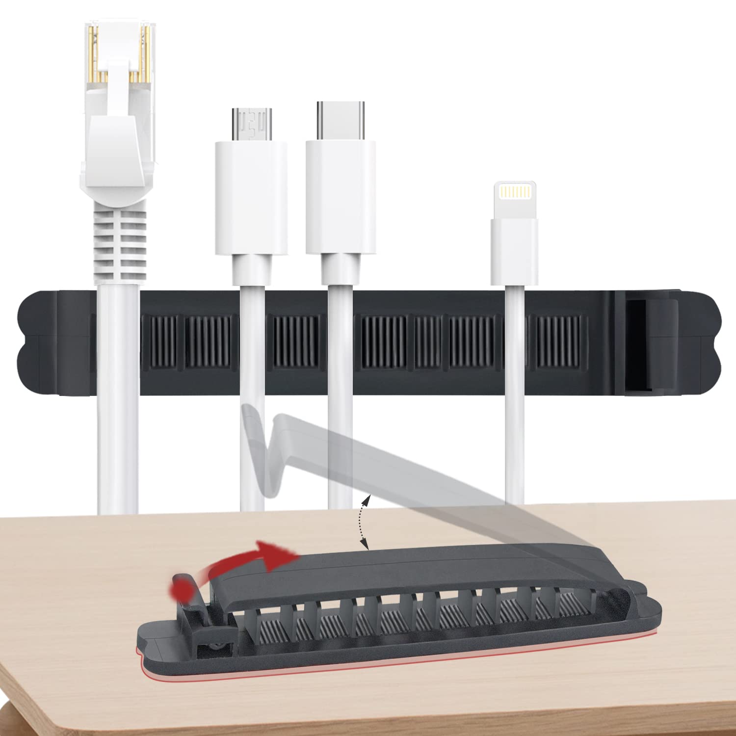 Foto 5 pulgar | Soporte Para Cables Soulwit, Organizador De Cables Autoadhesivo, 5 Unidades - Venta Internacional.