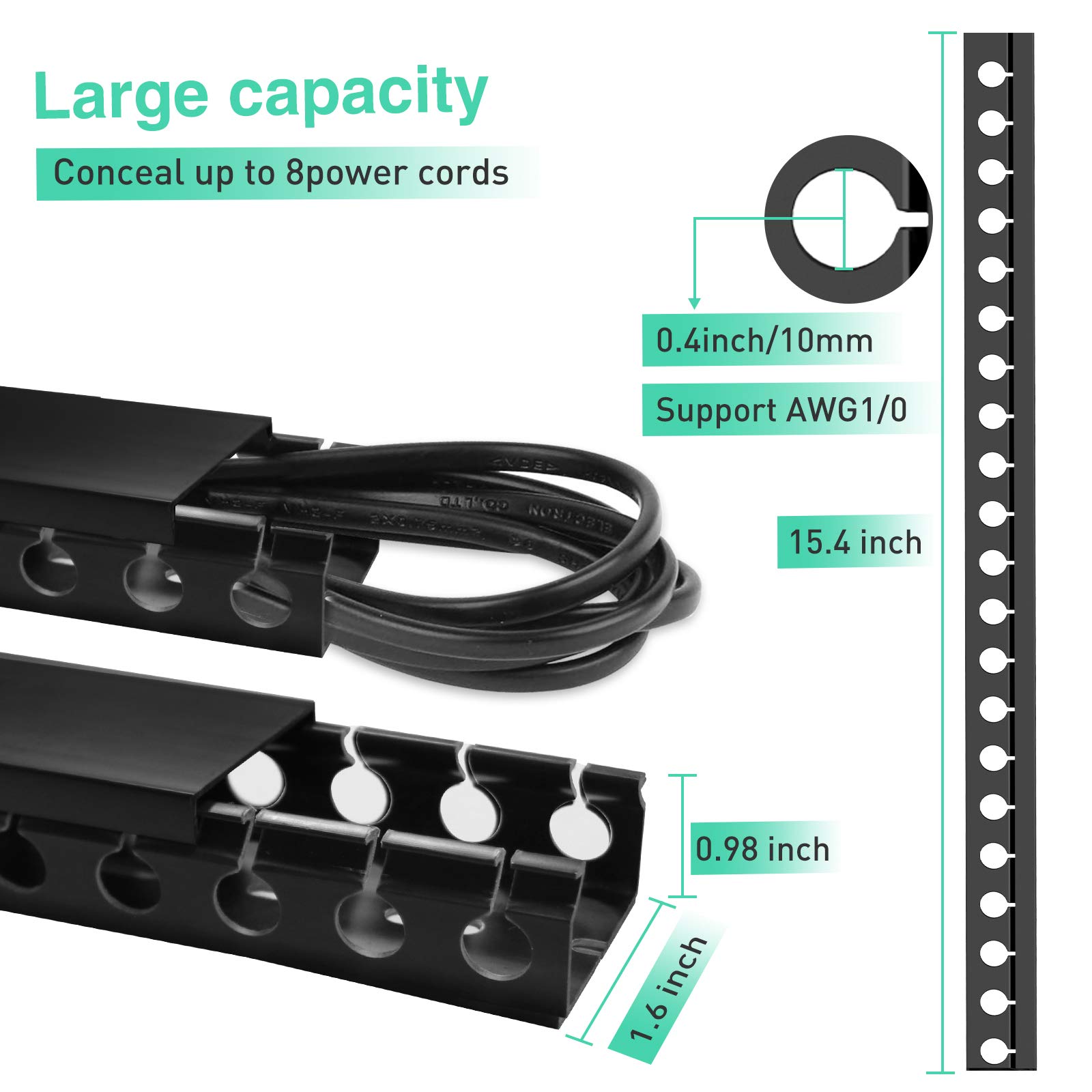 Foto 4 pulgar | Cubiertas de Cable Raceway Kit Enonci de 77 cm con Ranura Abierta Paquete de 5 - Venta Internacional