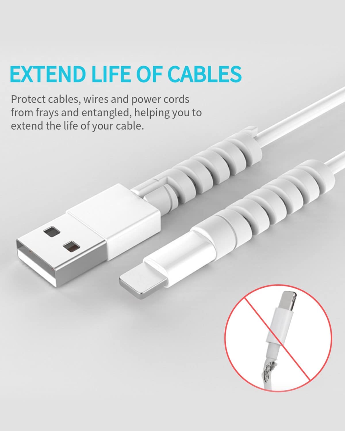 Foto 4 pulgar | Cable Protector De Cable Higgat De Silicona Para Teléfono, Tableta O Portátil - Venta Internacional.
