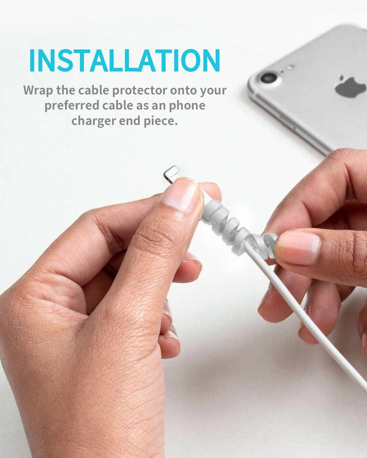 Foto 6 pulgar | Cable Protector De Cable Higgat De Silicona Para Teléfono, Tableta O Portátil - Venta Internacional.