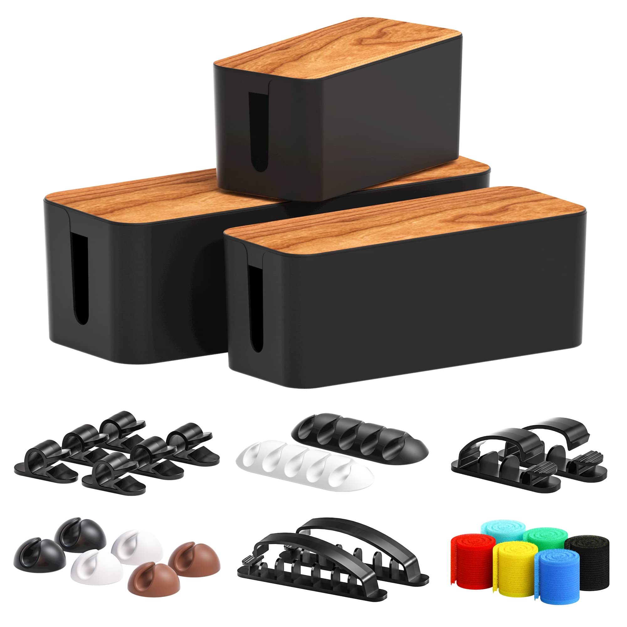 Foto 2 pulgar | Caja de Gestión de Cables Negro 3 piezas - Venta Internacional